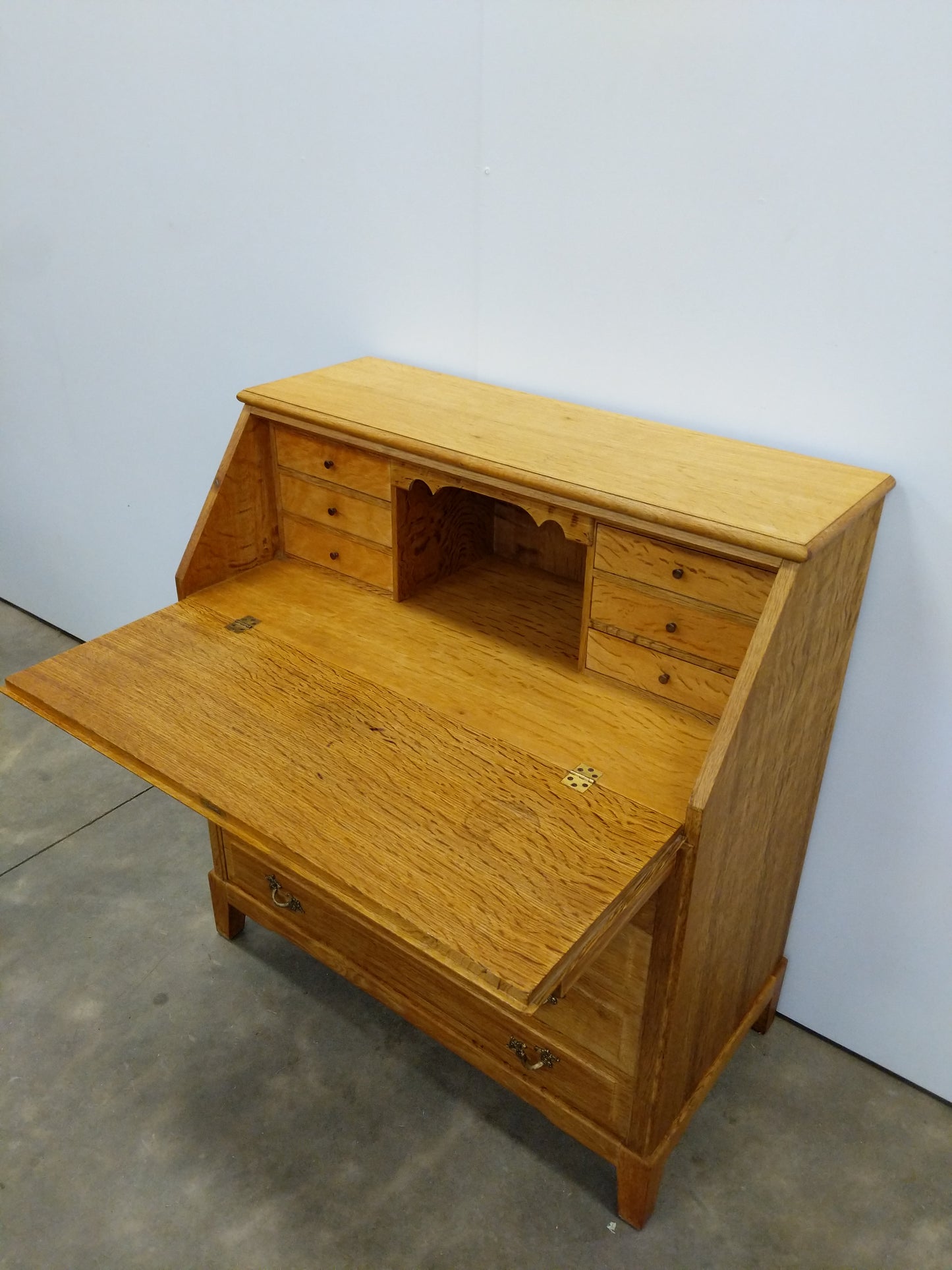 Vintage Danish Oak Secretary Desk