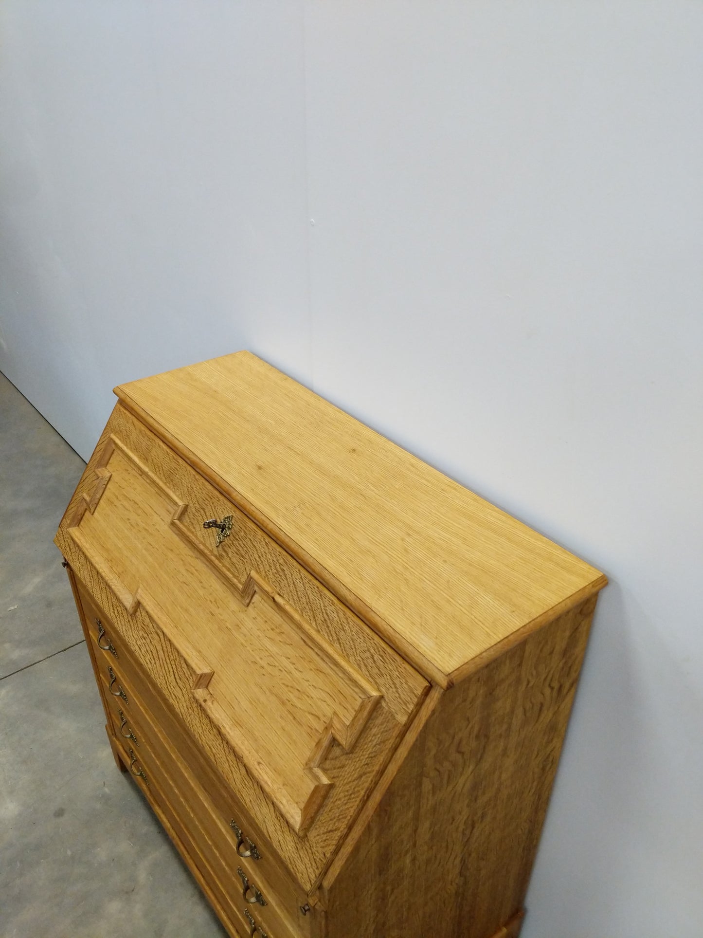 Vintage Danish Oak Secretary Desk