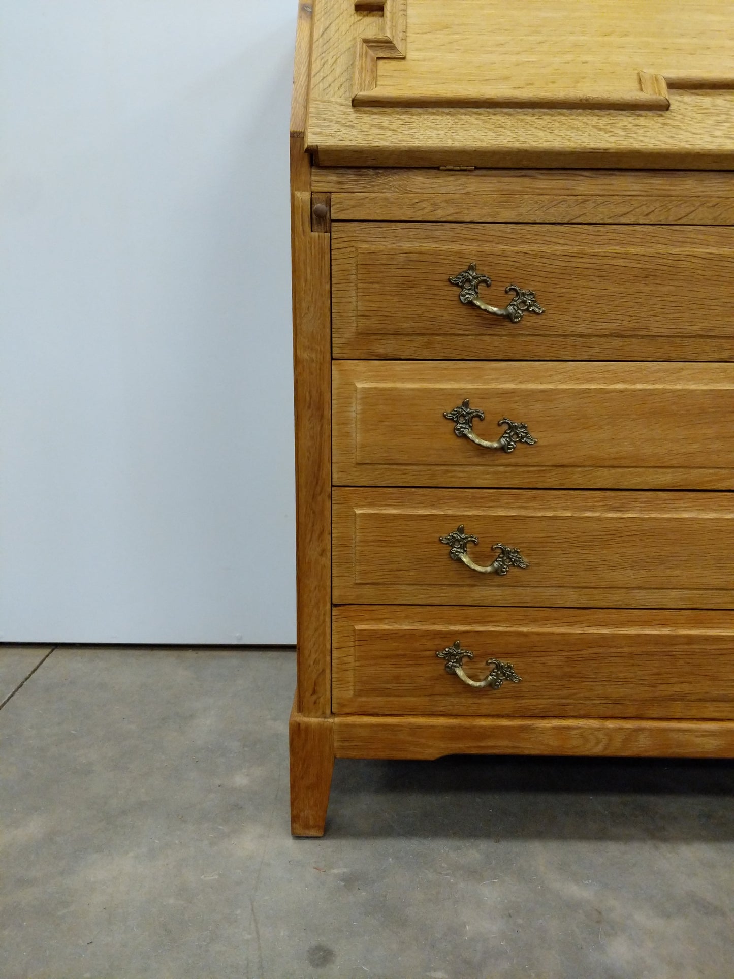Vintage Danish Oak Secretary Desk