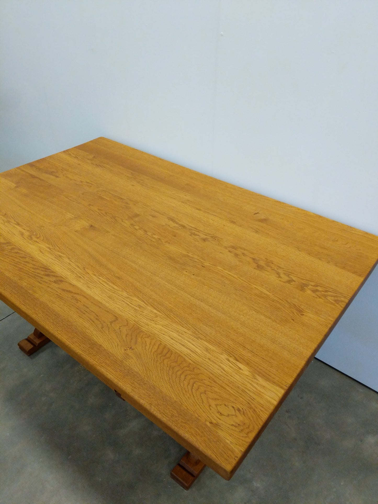 Vintage Danish Oak Trestle Dining Table