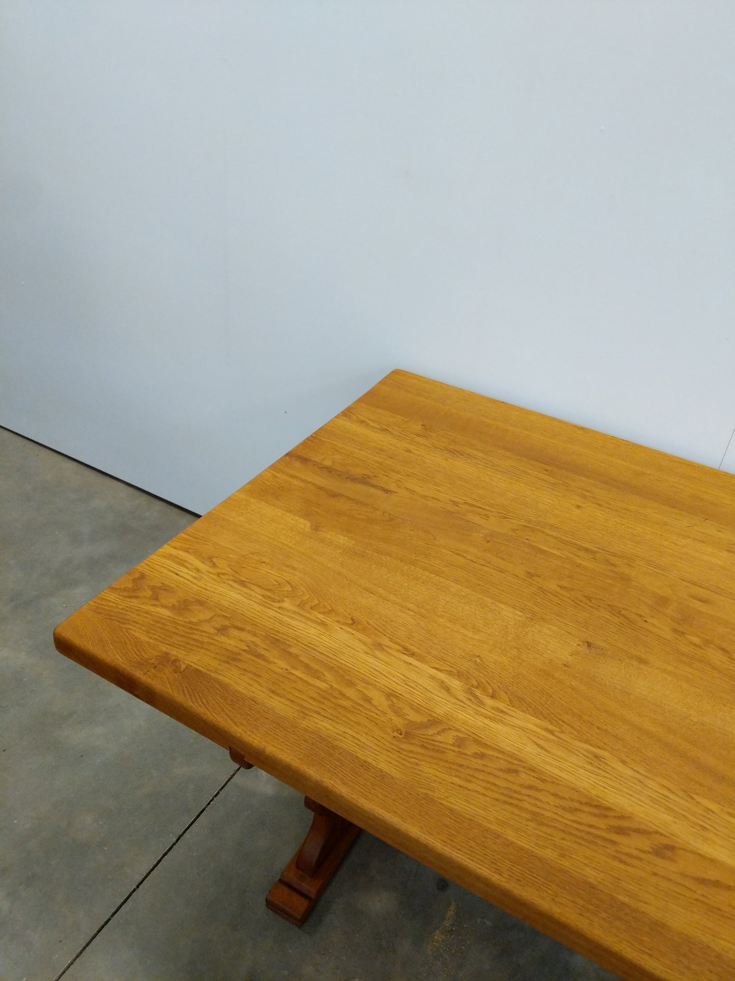 Vintage Danish Oak Trestle Dining Table