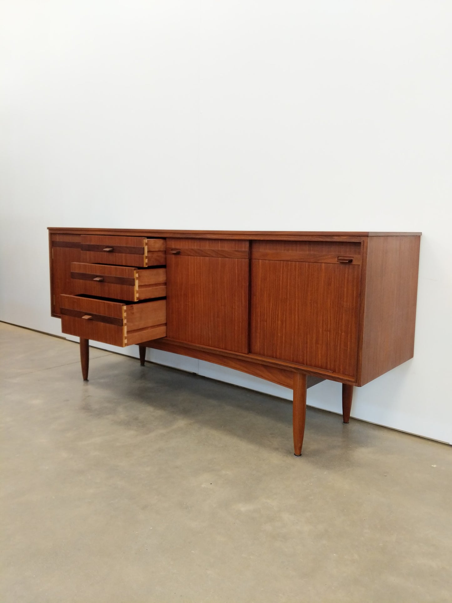 Vintage Mid Century Modern Teak Credenza by White & Newton