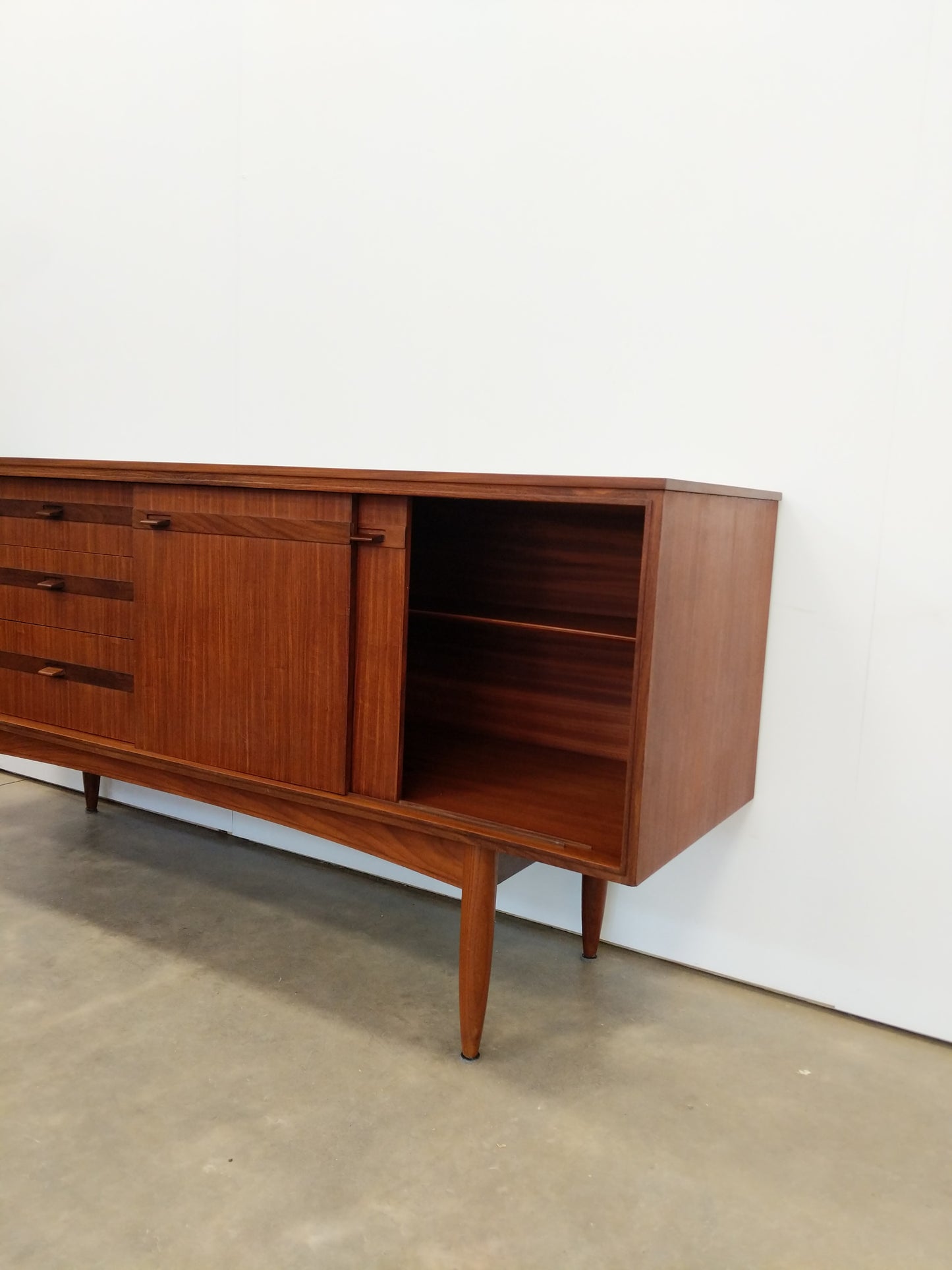 Vintage Mid Century Modern Teak Credenza by White & Newton