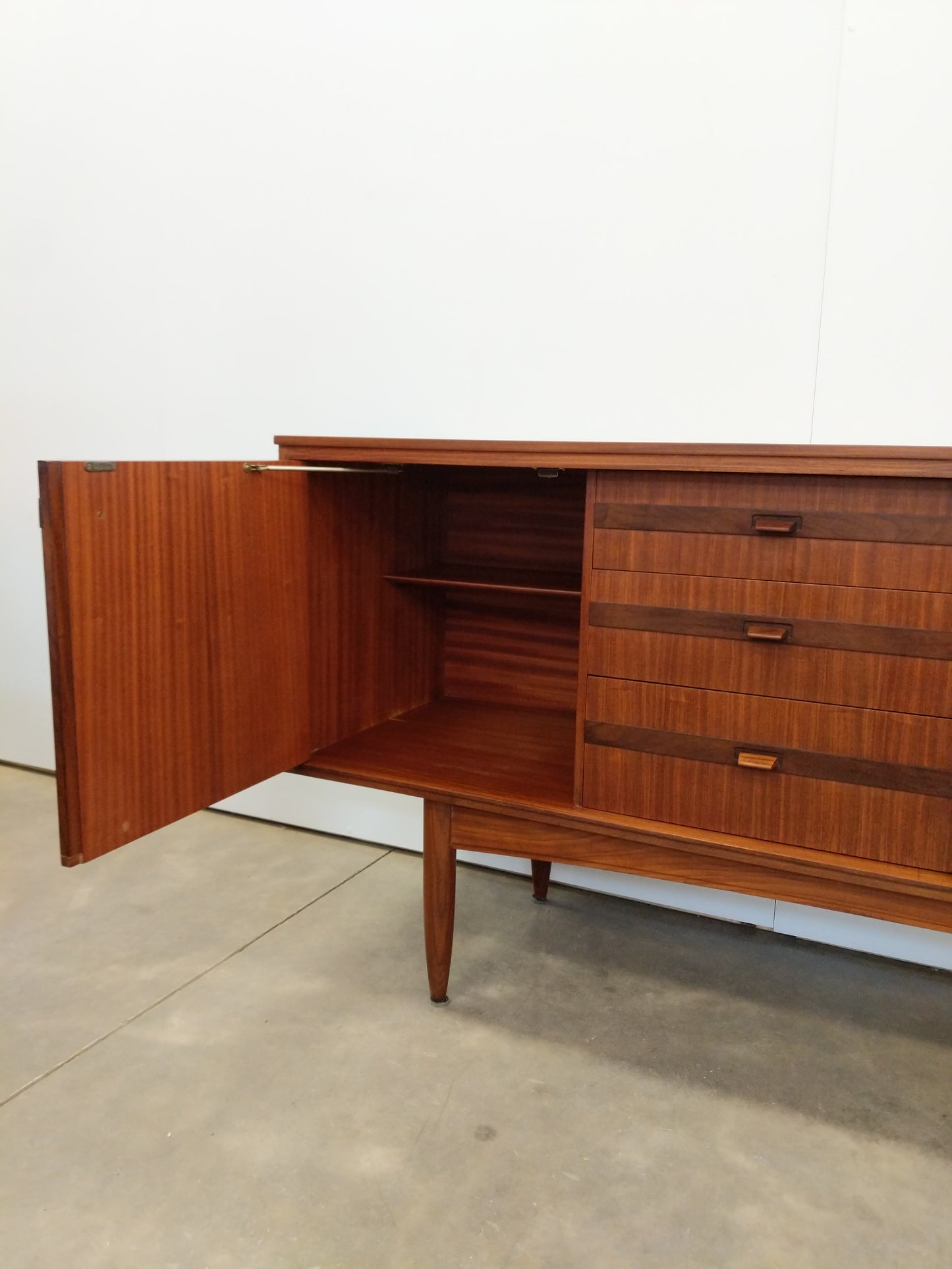Vintage Mid Century Modern Teak Credenza by White & Newton