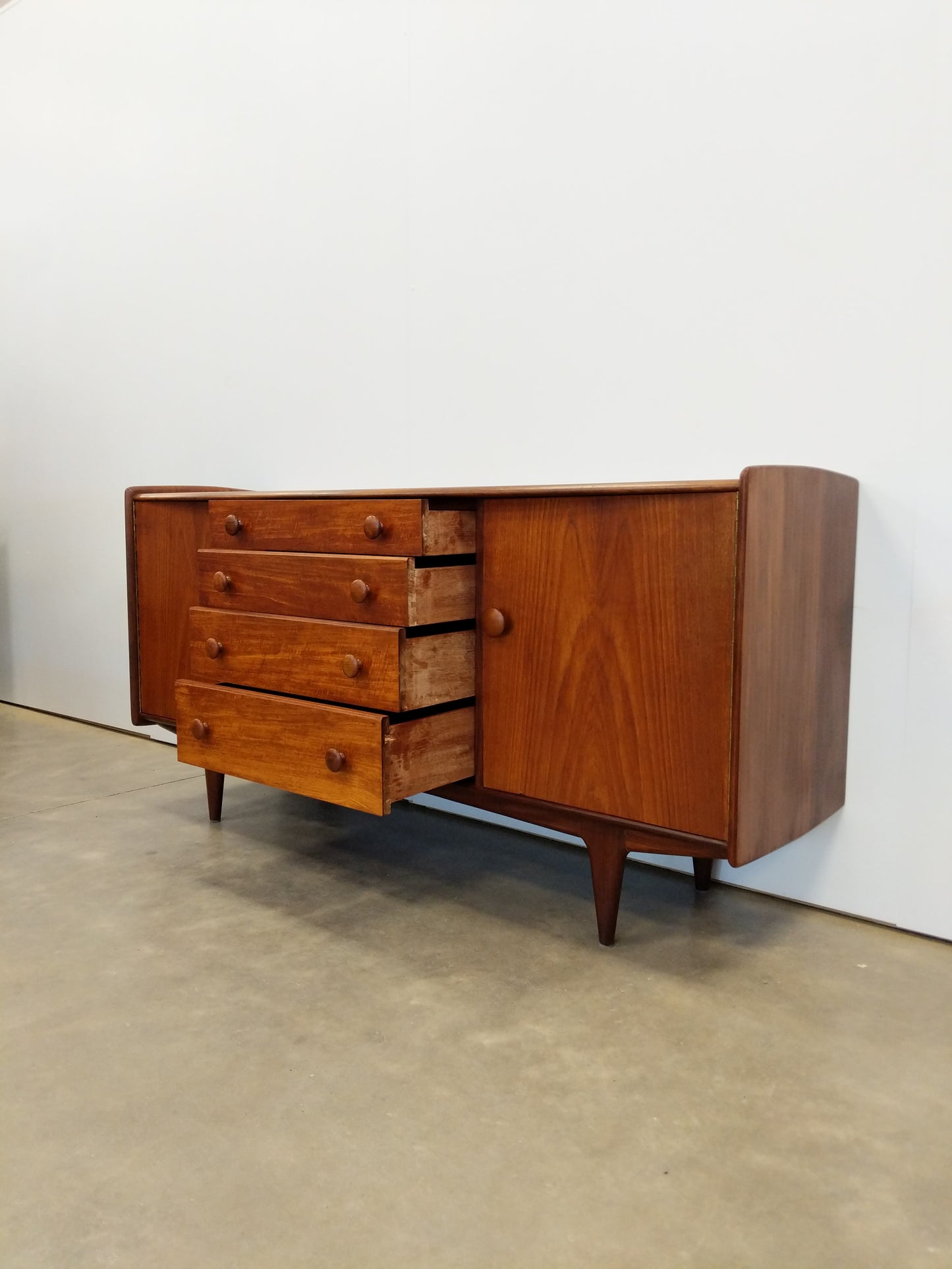 Vintage Mid Century Modern Teak Credenza by A. Younger
