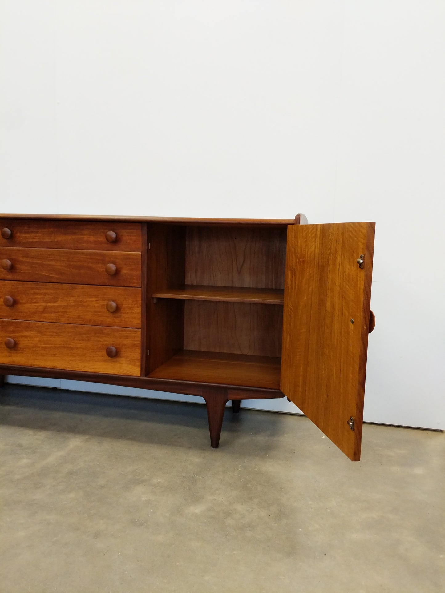 Vintage Mid Century Modern Teak Credenza by A. Younger
