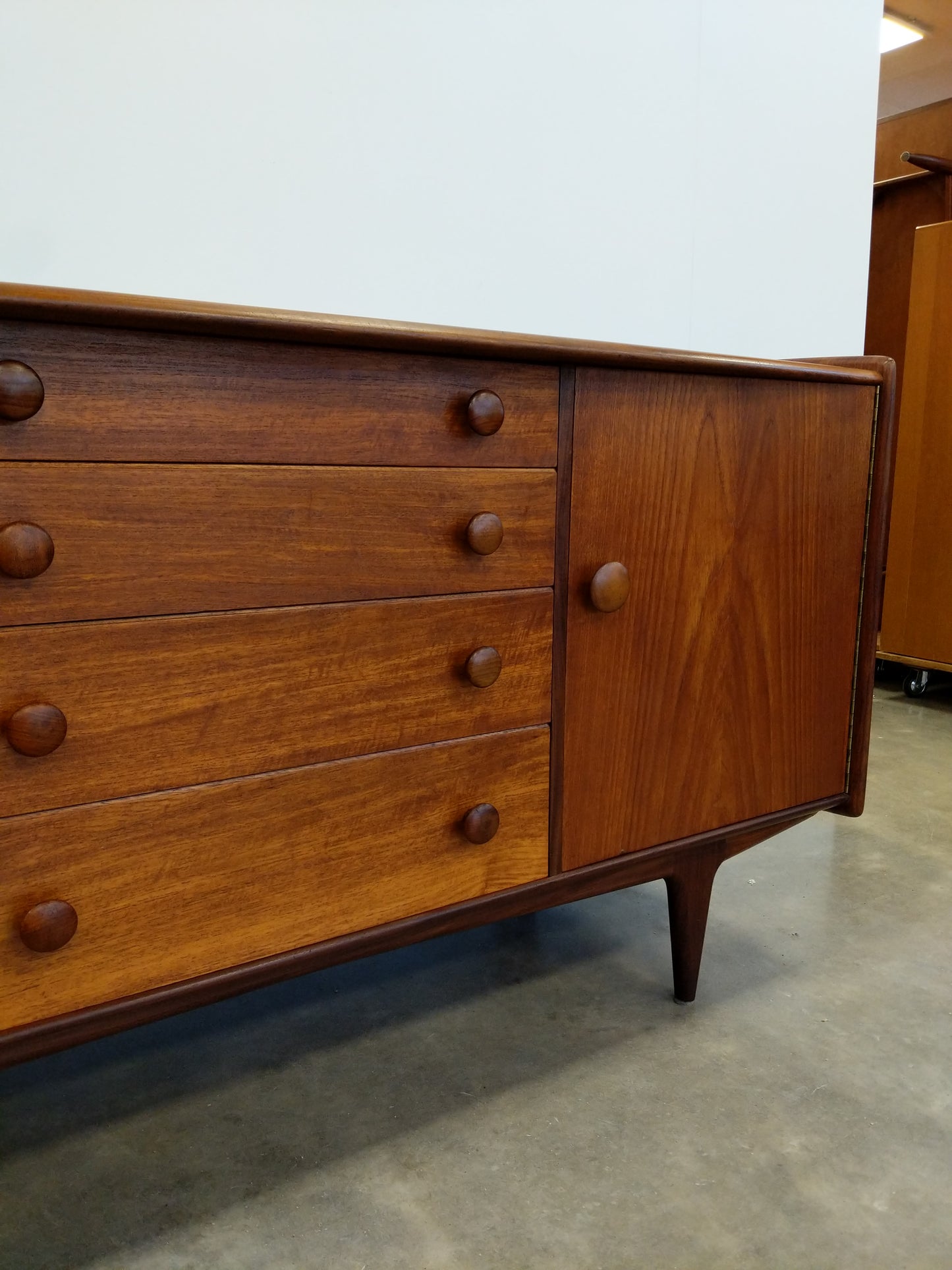 Vintage Mid Century Modern Teak Credenza by A. Younger