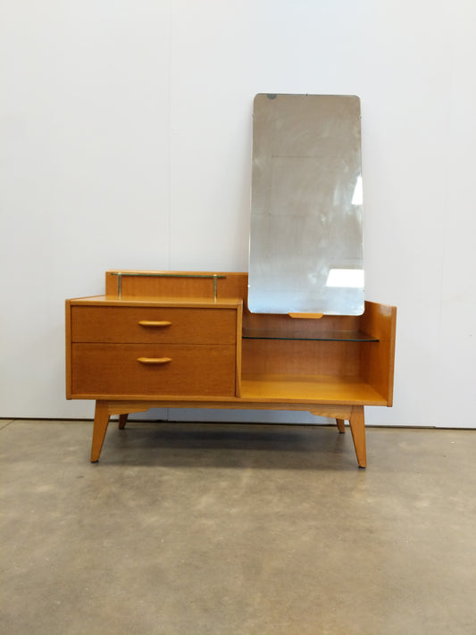 Vintage Mid Century Modern Oak Vanity / Dressing Table by G Plan
