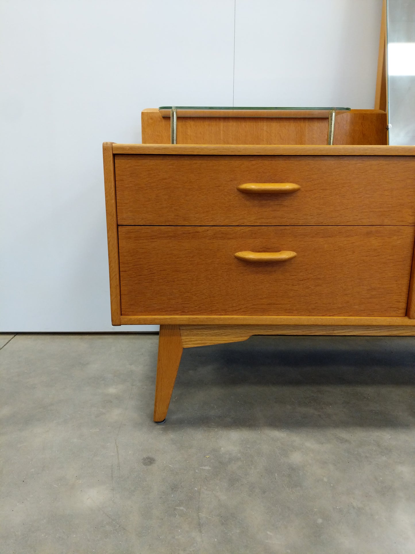 Vintage Mid Century Modern Oak Vanity / Dressing Table by G Plan