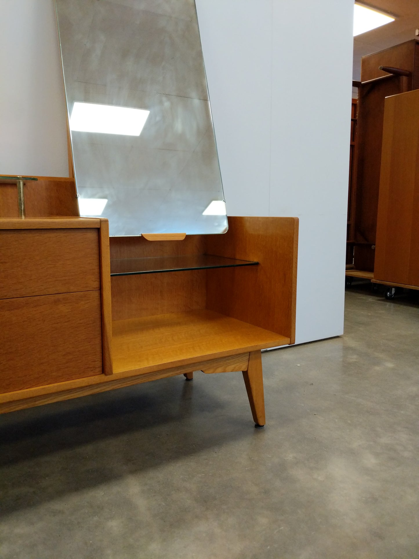 Vintage Mid Century Modern Oak Vanity / Dressing Table by G Plan
