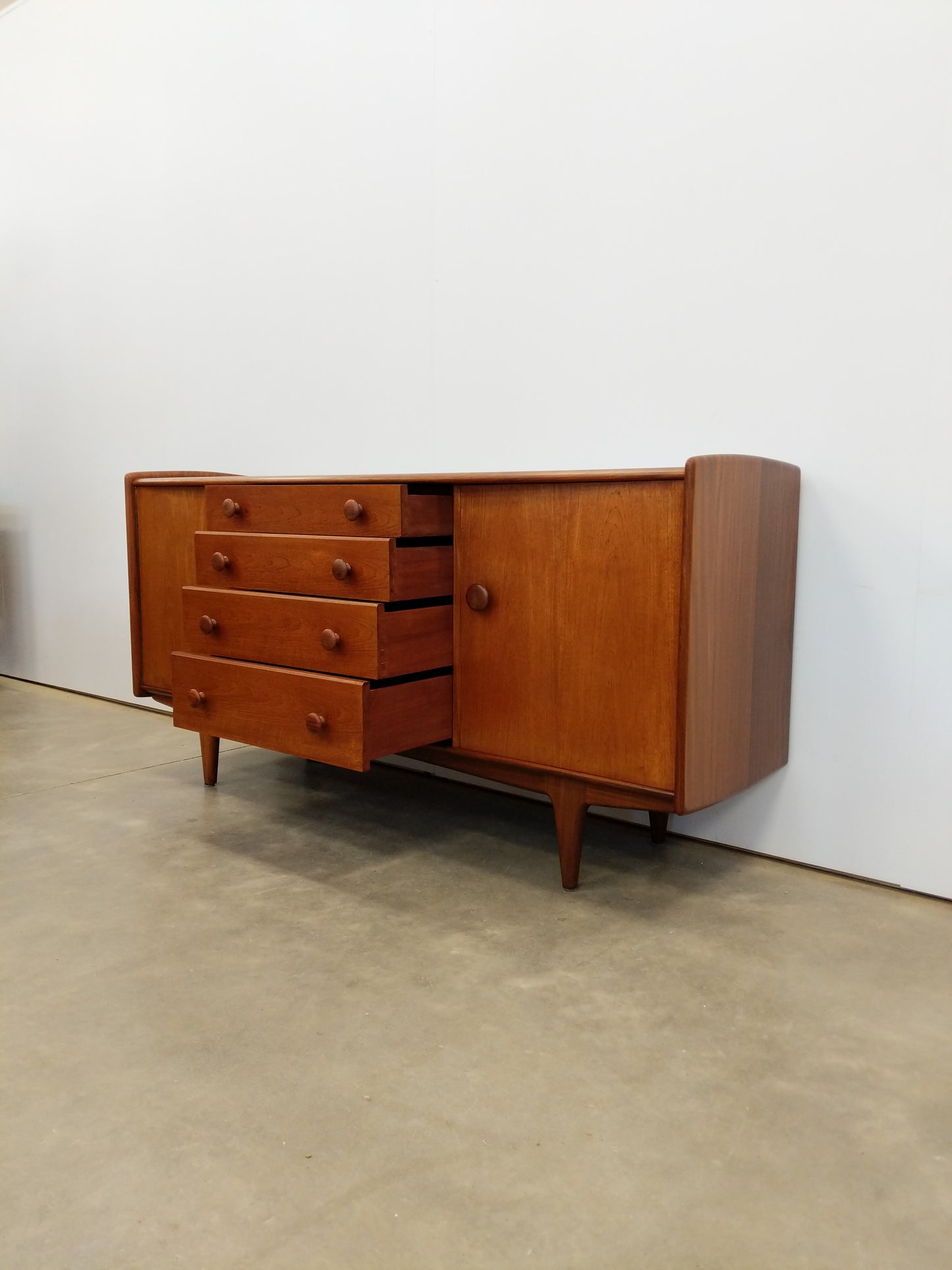 Vintage Mid Century Modern Teak Credenza by A. Younger
