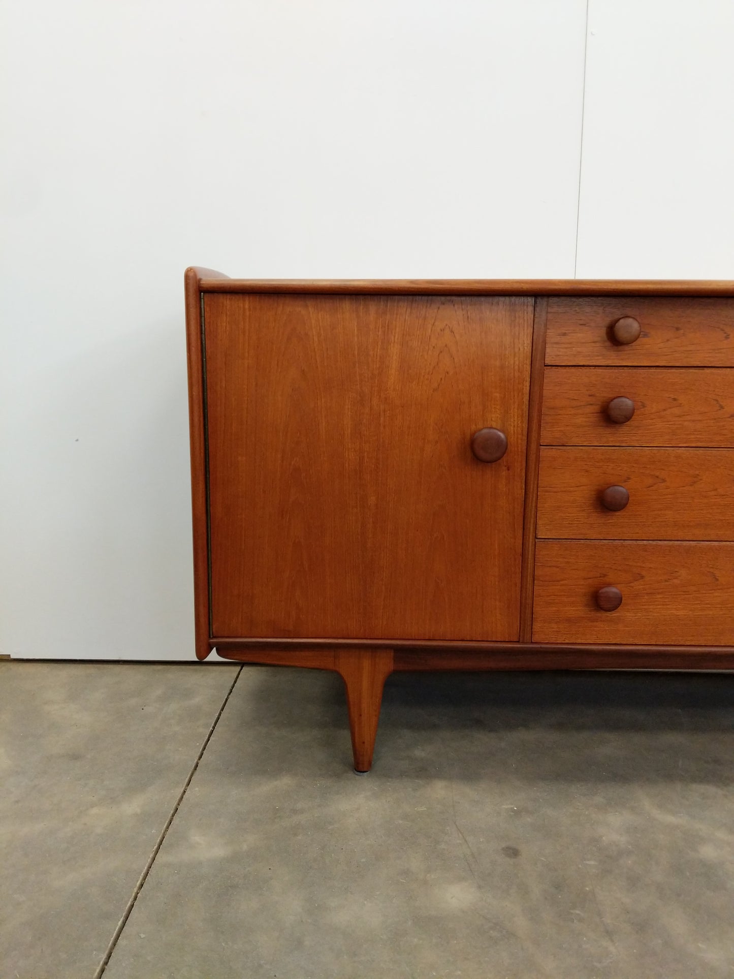 Vintage Mid Century Modern Teak Credenza by A. Younger