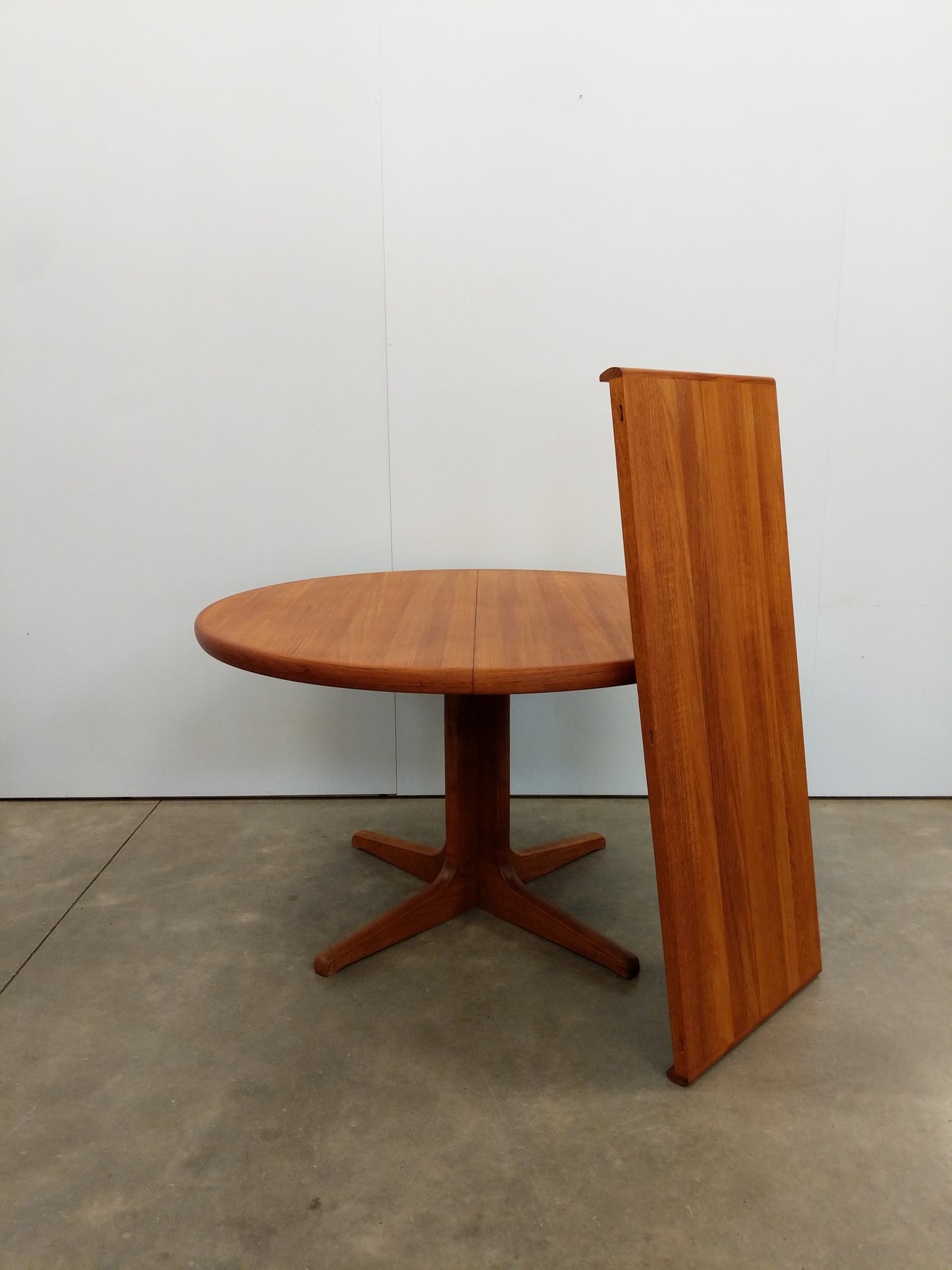 Vintage Mid Century Modern Teak Extendable Dining Table by Glostrup