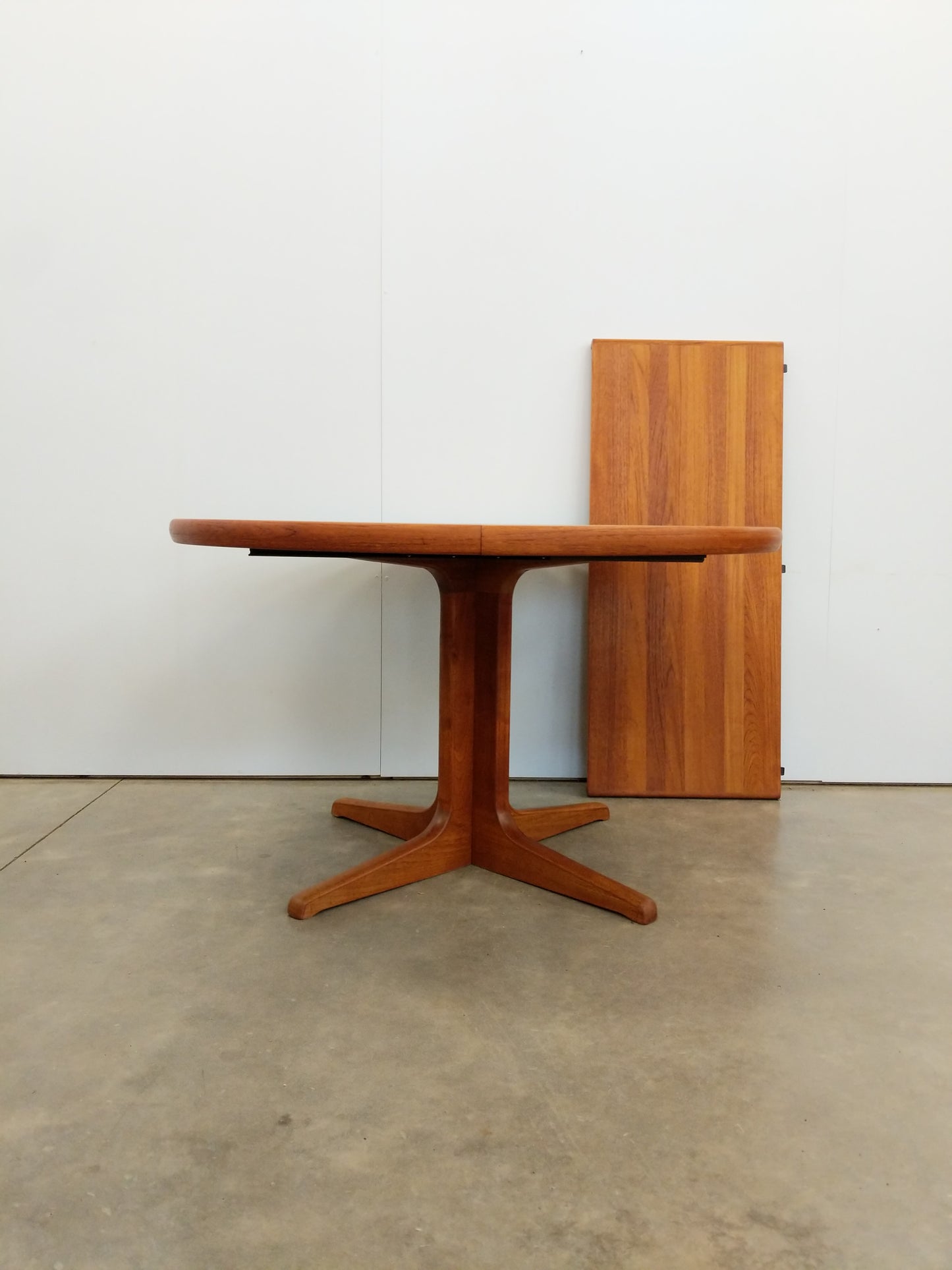 Vintage Mid Century Modern Teak Extendable Dining Table by Glostrup
