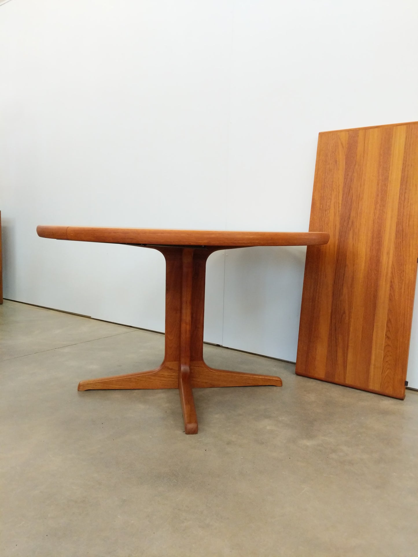 Vintage Mid Century Modern Teak Extendable Dining Table by Glostrup