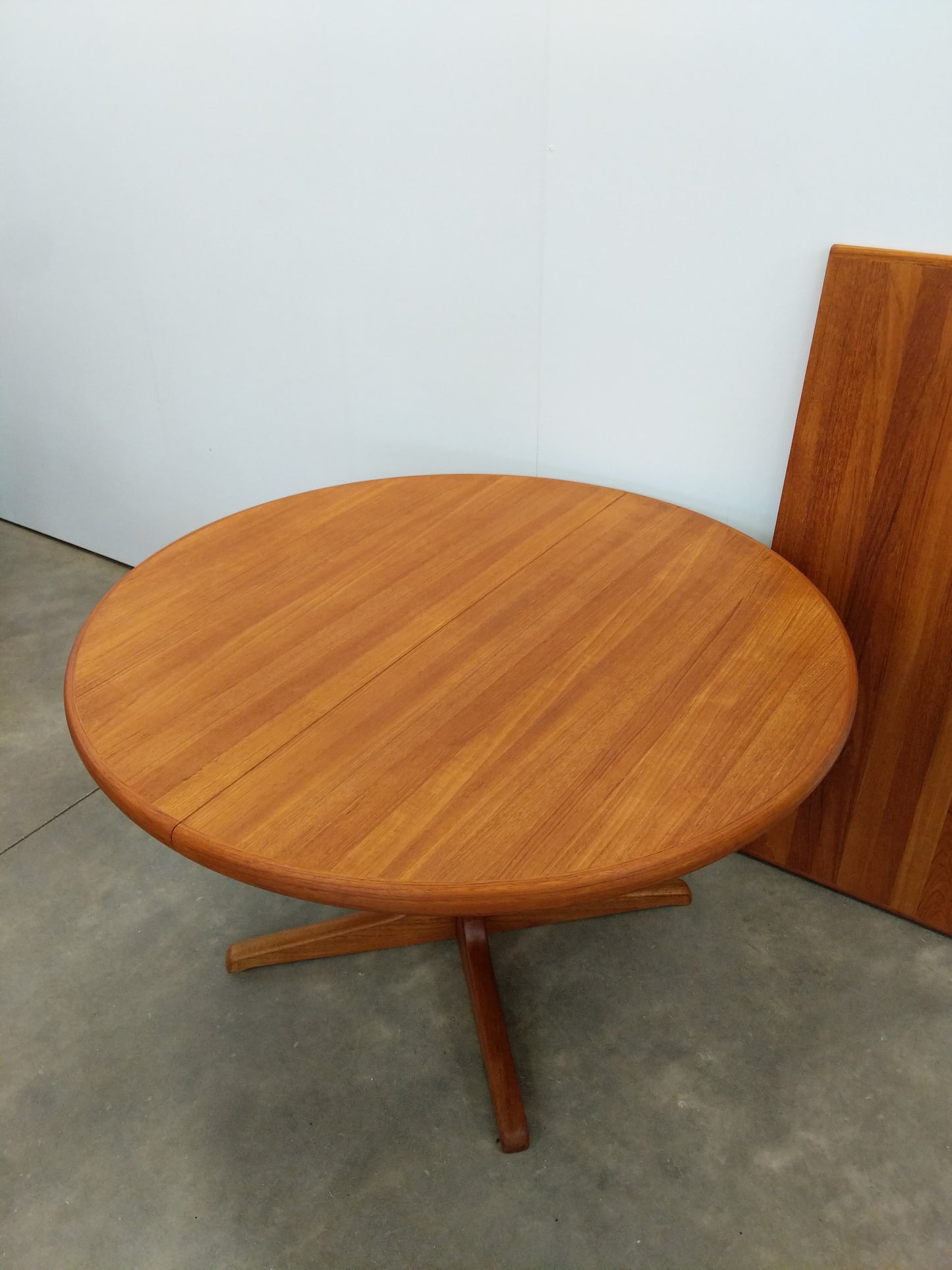 Vintage Mid Century Modern Teak Extendable Dining Table by Glostrup