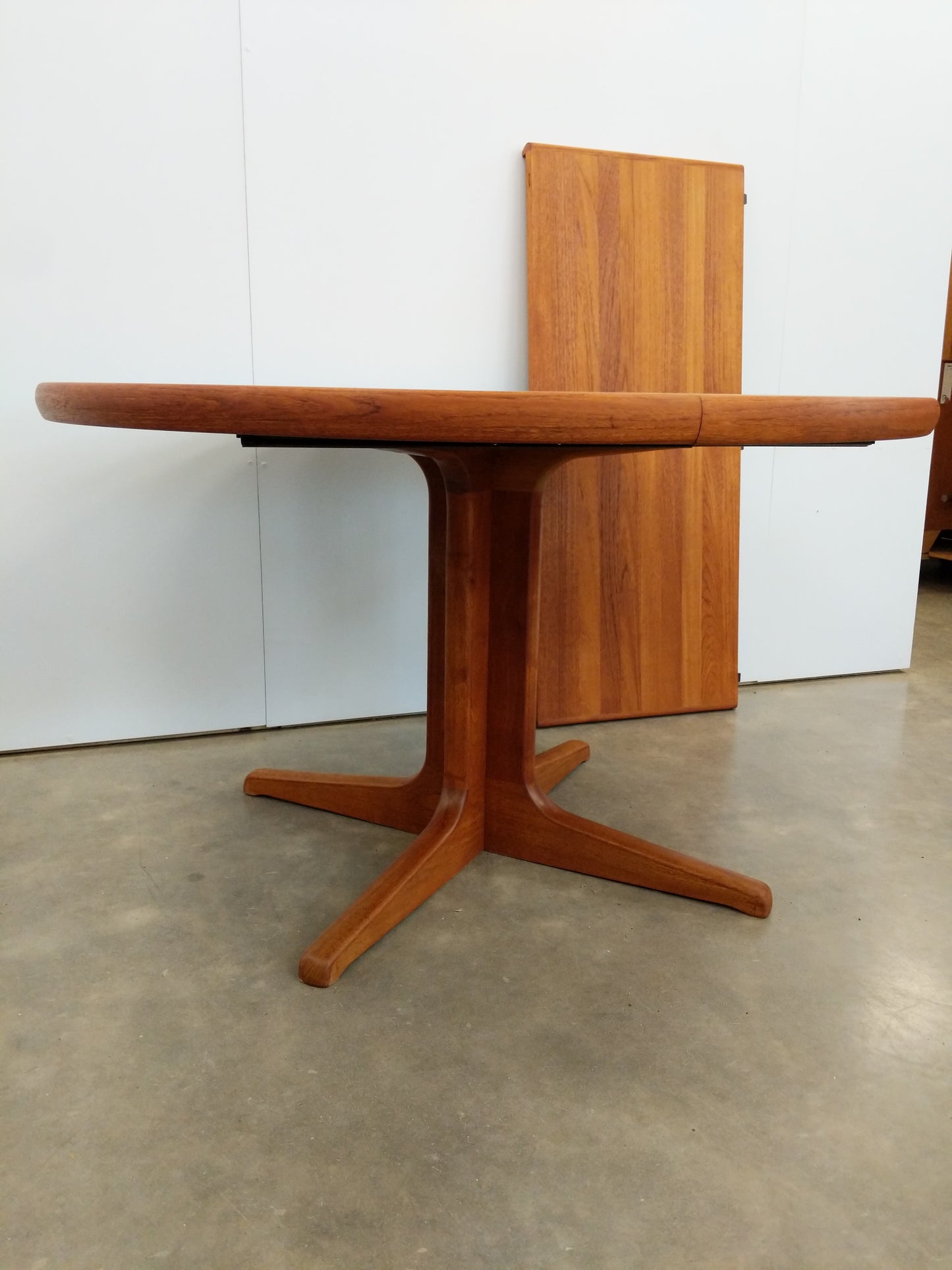 Vintage Mid Century Modern Teak Extendable Dining Table by Glostrup