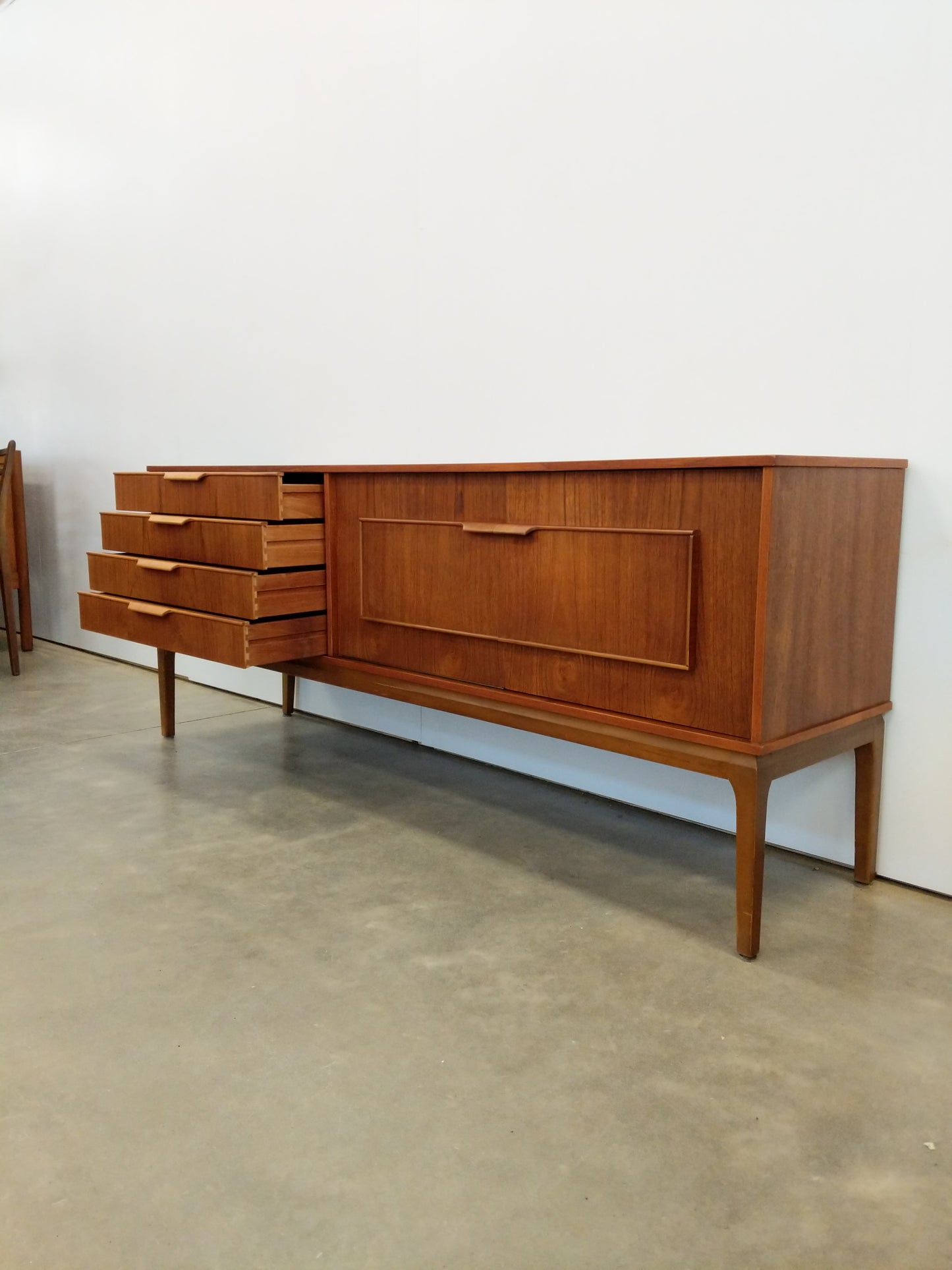 Vintage Mid Century Modern Teak Credenza by Stonehill