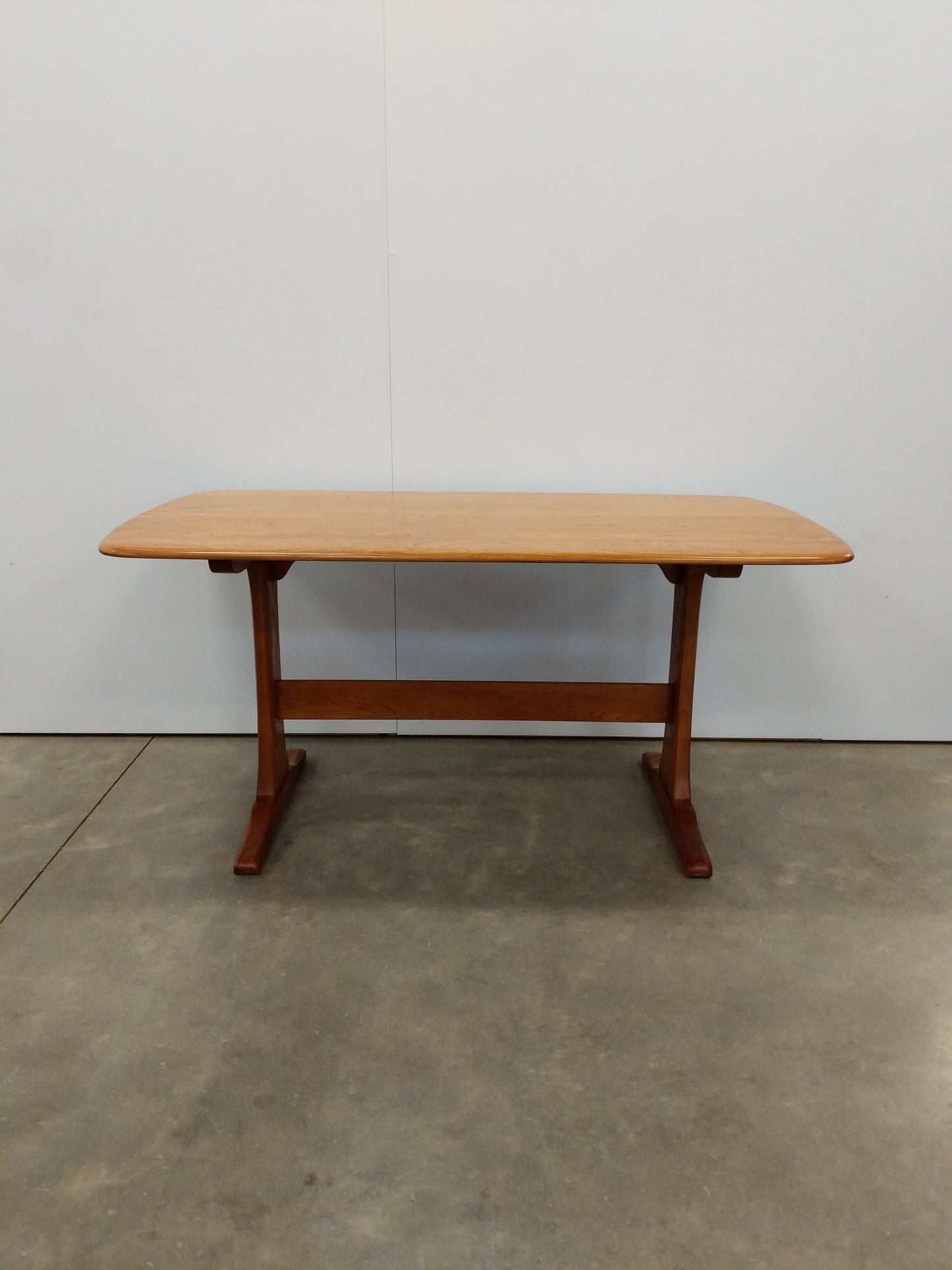 Vintage Mid Century Modern Plank Dining Table by Ercol