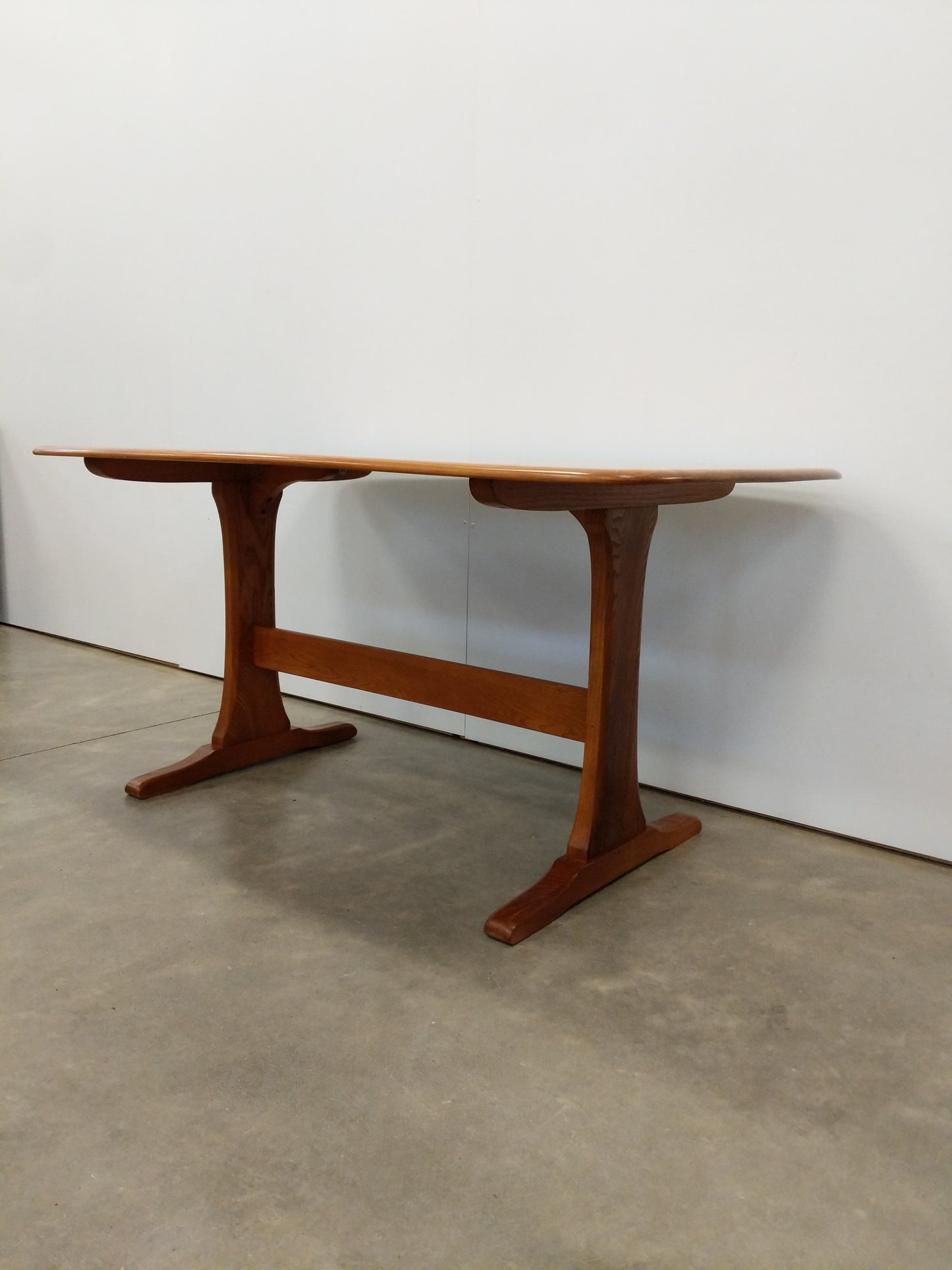 Vintage Mid Century Modern Plank Dining Table by Ercol