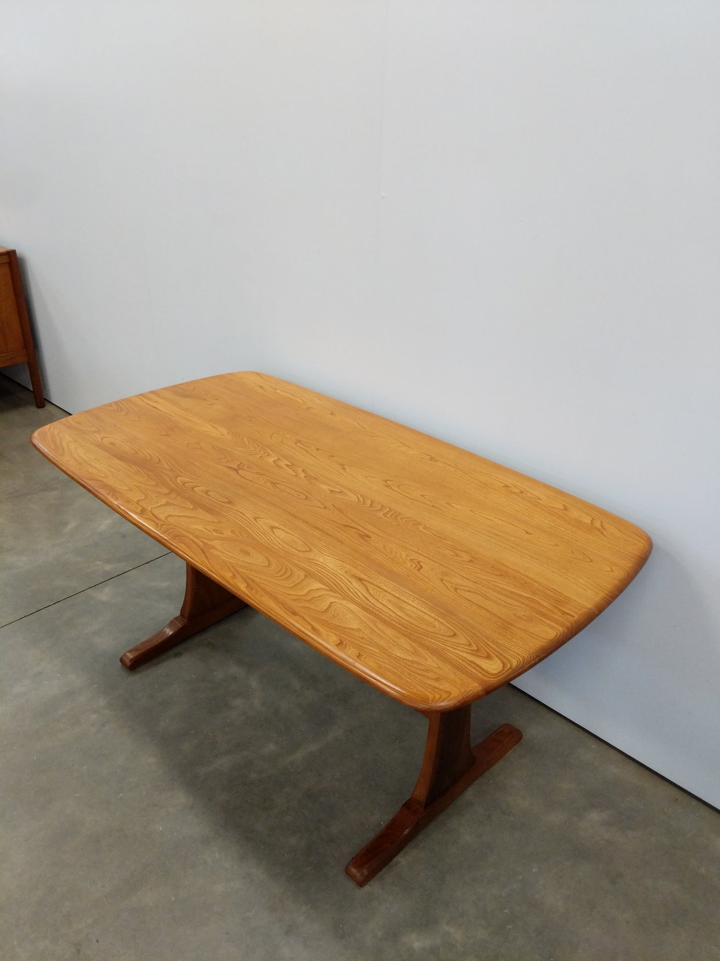 Vintage Mid Century Modern Plank Dining Table by Ercol