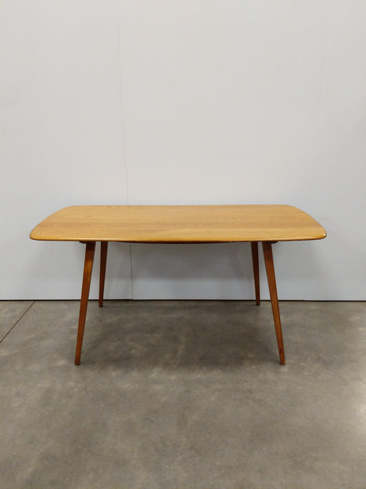 Vintage Ercol Mid Century Modern Plank Dining Table