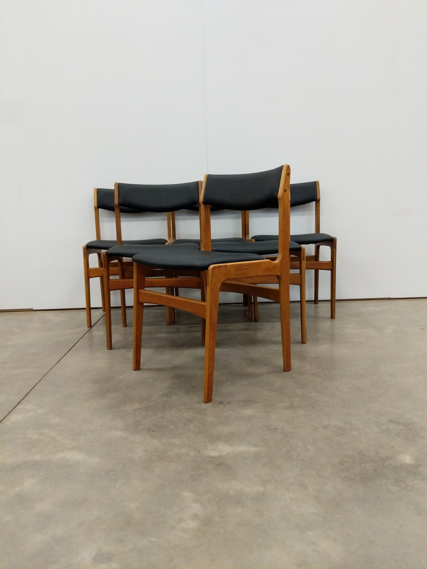 Set of 6 Vintage Danish Modern Dining Chairs by Erik Buch