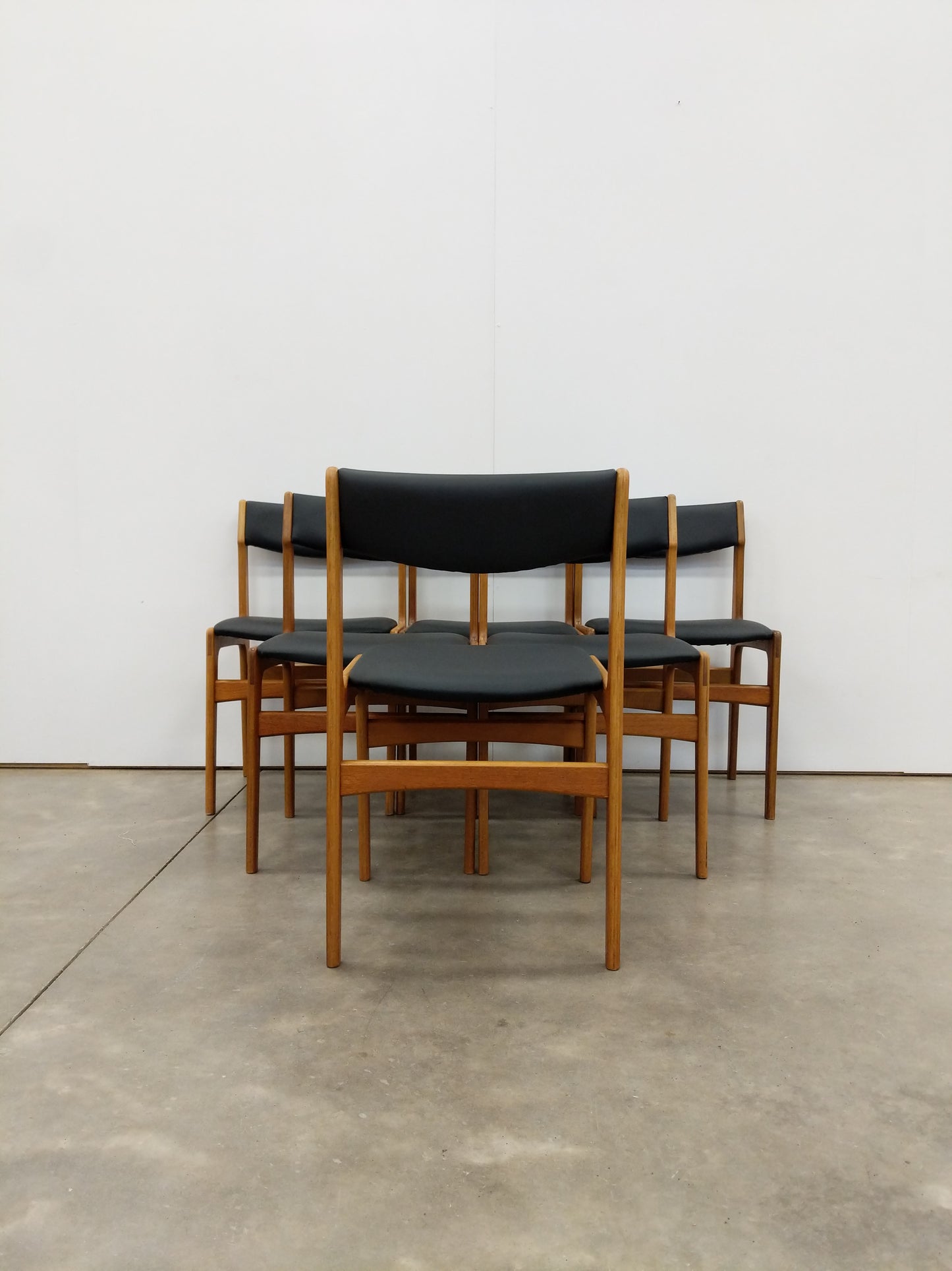 Set of 6 Vintage Danish Modern Dining Chairs by Erik Buch