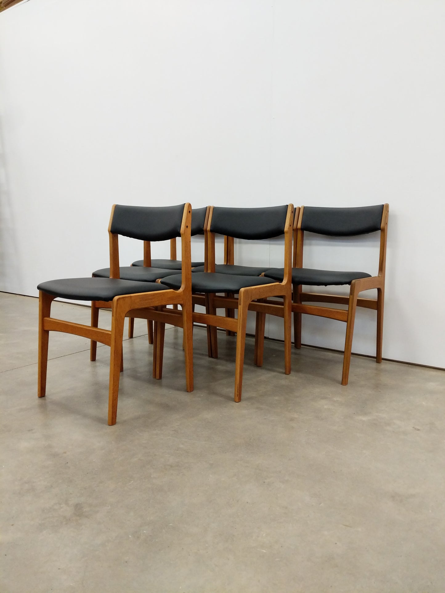 Set of 6 Vintage Danish Modern Dining Chairs by Erik Buch