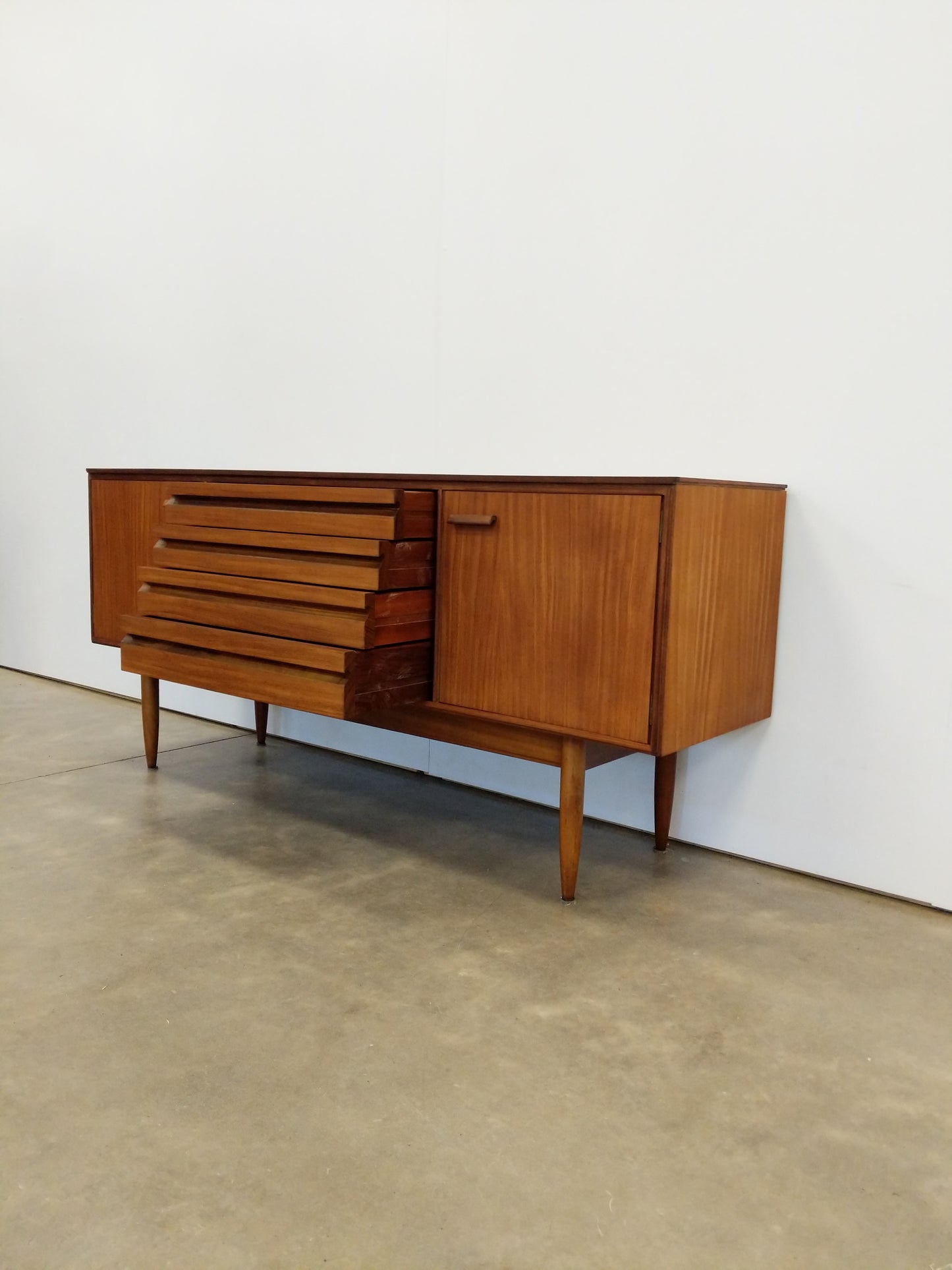 Vintage Mid Century Modern Teak Credenza by White & Newton