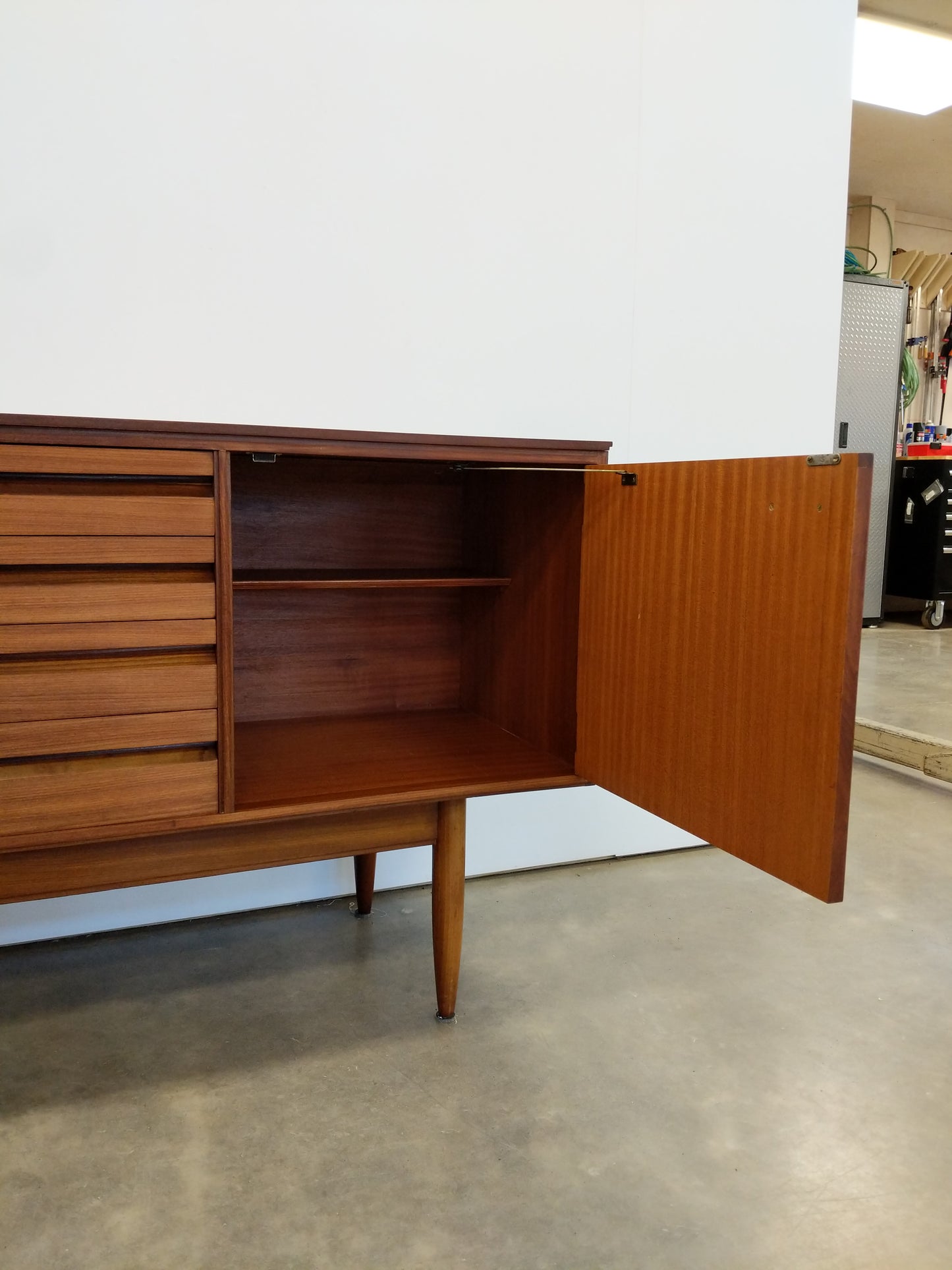 Vintage Mid Century Modern Teak Credenza by White & Newton