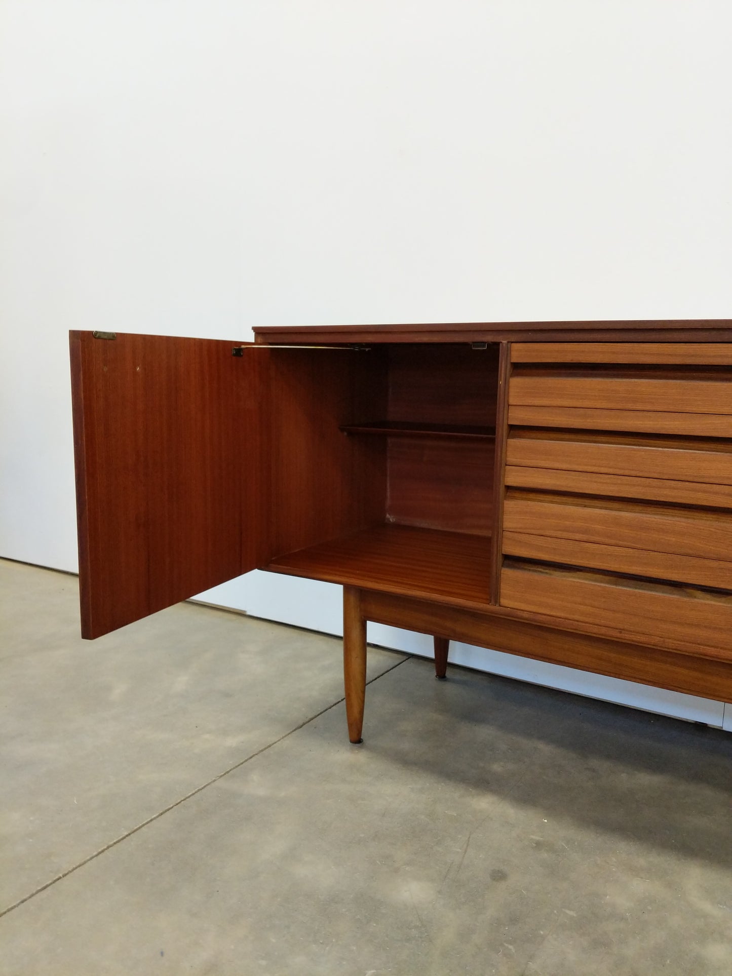Vintage Mid Century Modern Teak Credenza by White & Newton