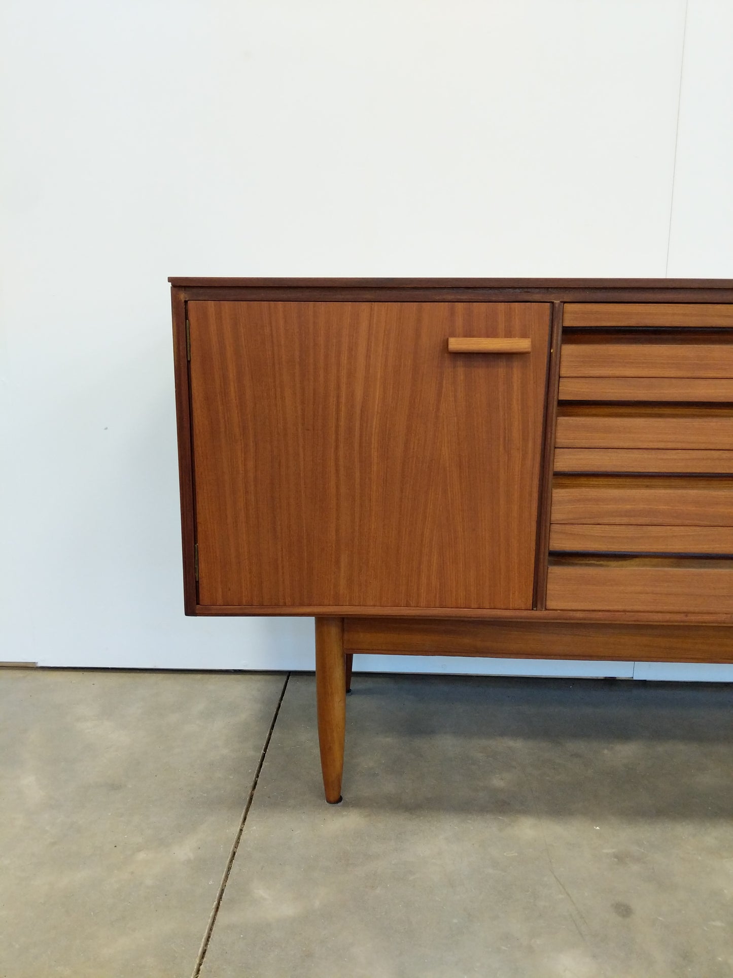 Vintage Mid Century Modern Teak Credenza by White & Newton