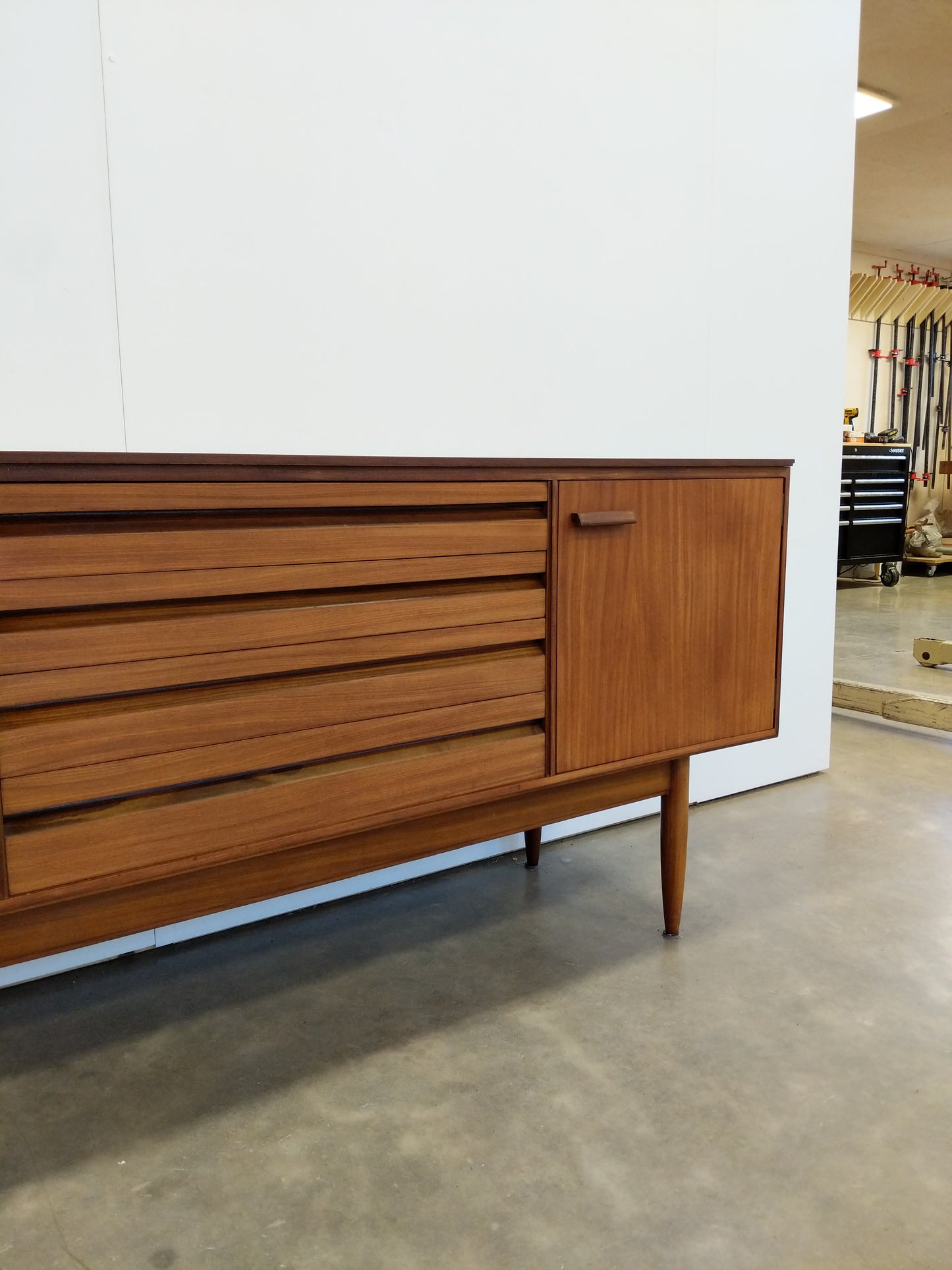 Vintage Mid Century Modern Teak Credenza by White & Newton