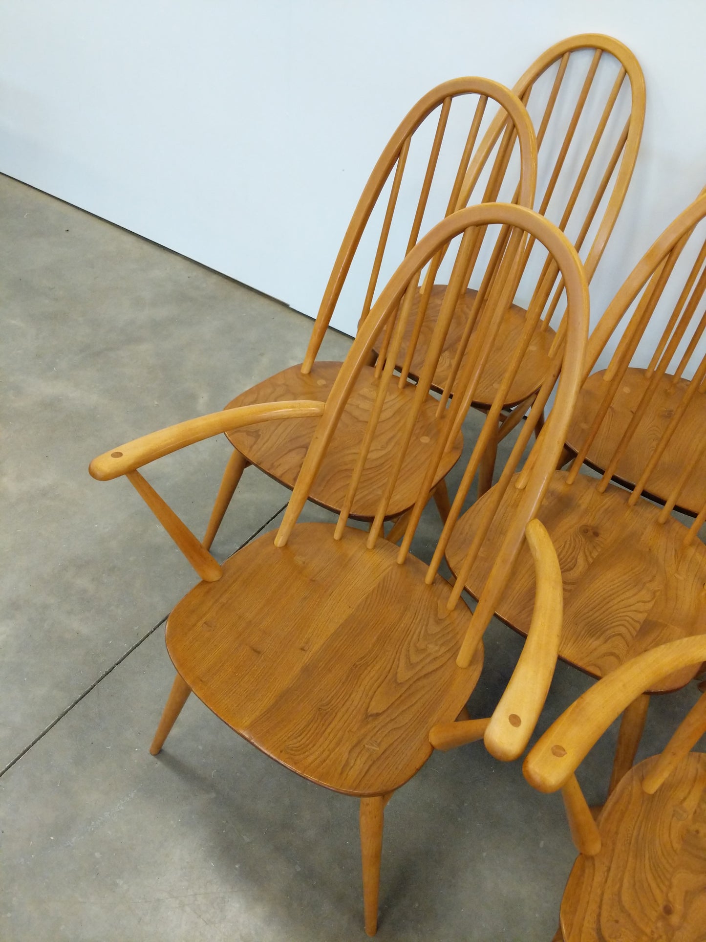 Set of 8 Vintage Mid Century Modern Dining Chairs by Ercol