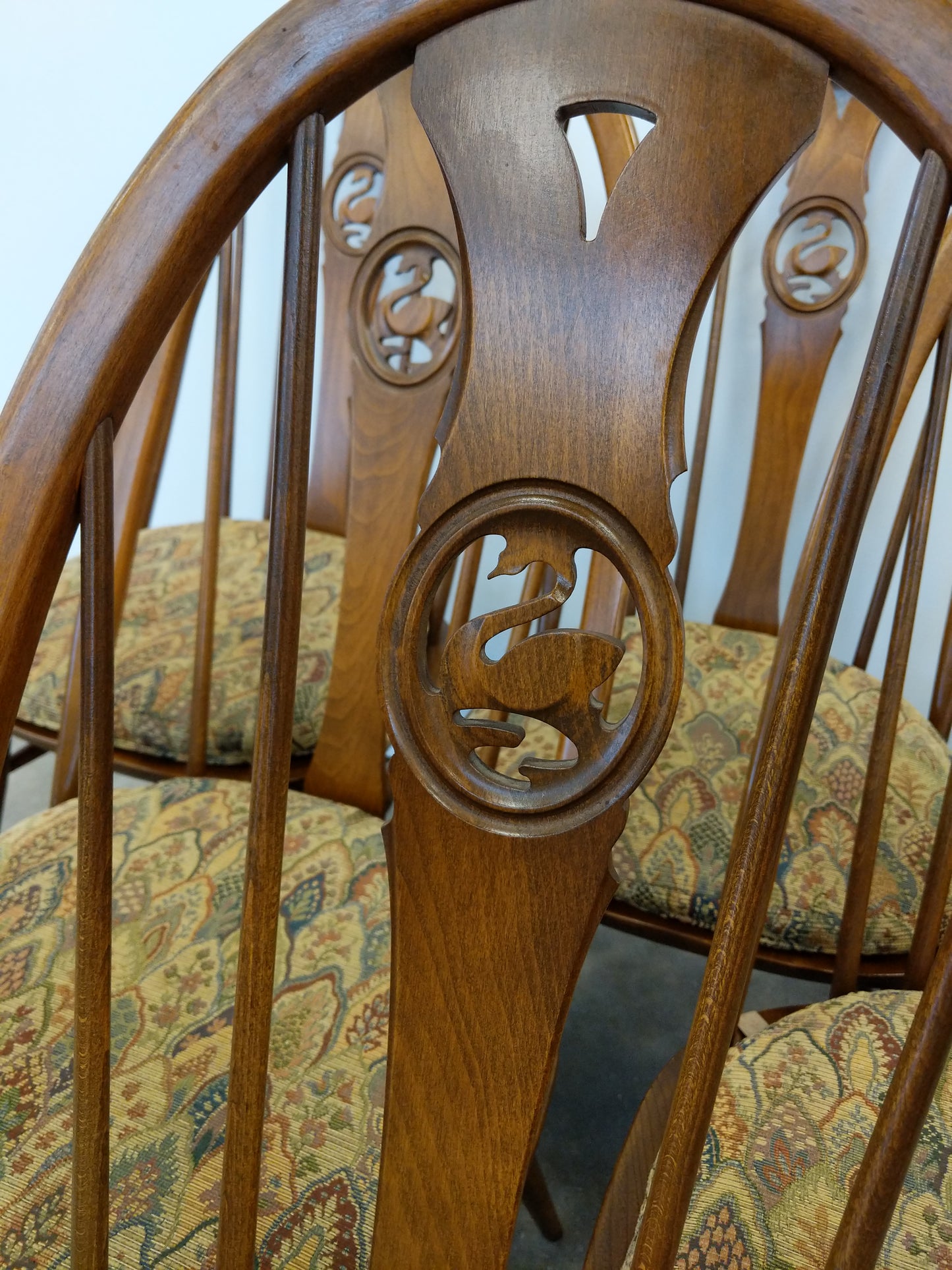 Set of 6 Vintage Mid Century Modern Dining Chairs by Ercol