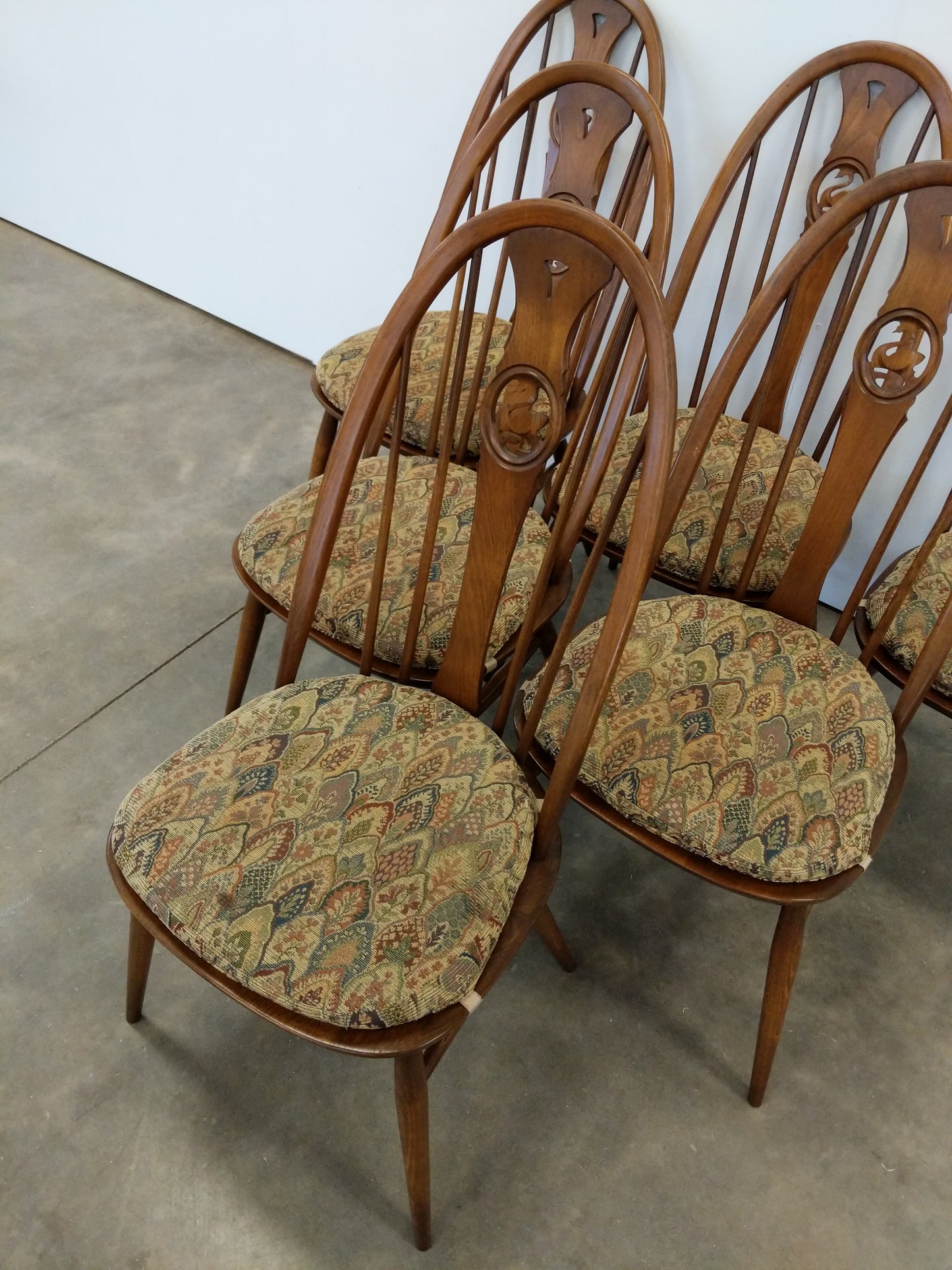 Set of 6 Vintage Mid Century Modern Dining Chairs by Ercol