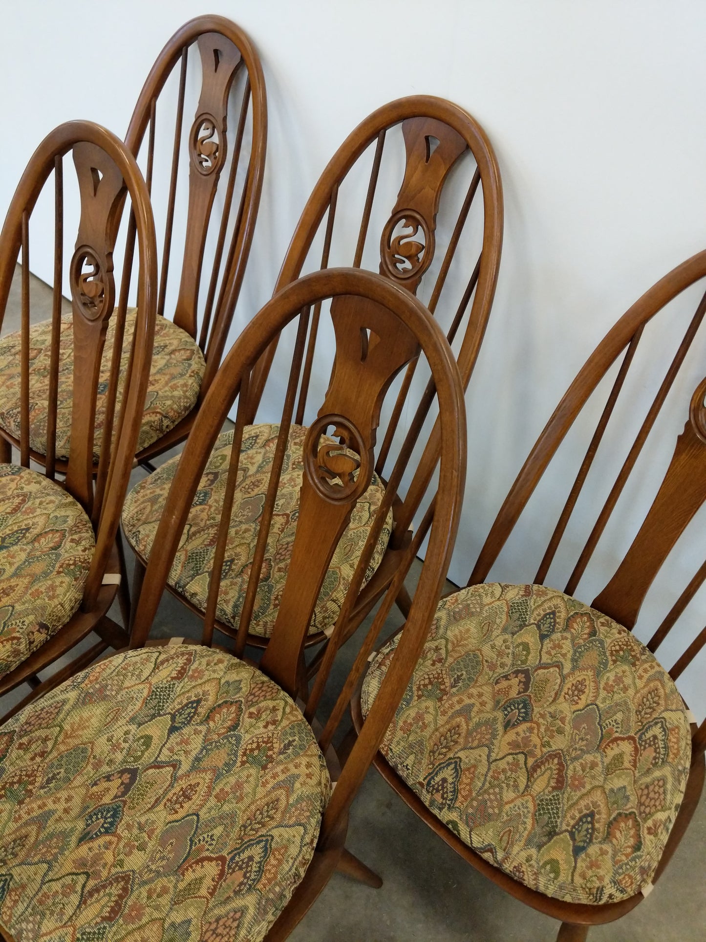 Set of 6 Vintage Mid Century Modern Dining Chairs by Ercol