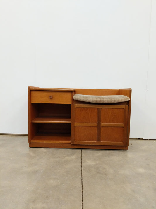 Vintage Mid Century Modern Teak Entry Bench by Nathan