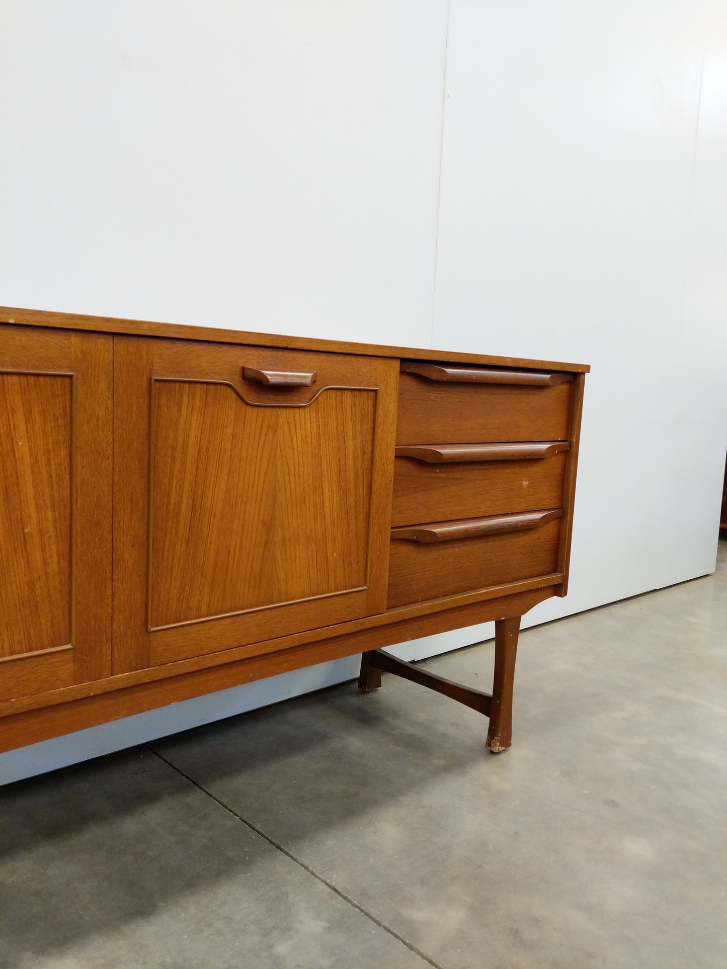 Vintage Mid Century Modern Teak Credenza by Stonehill