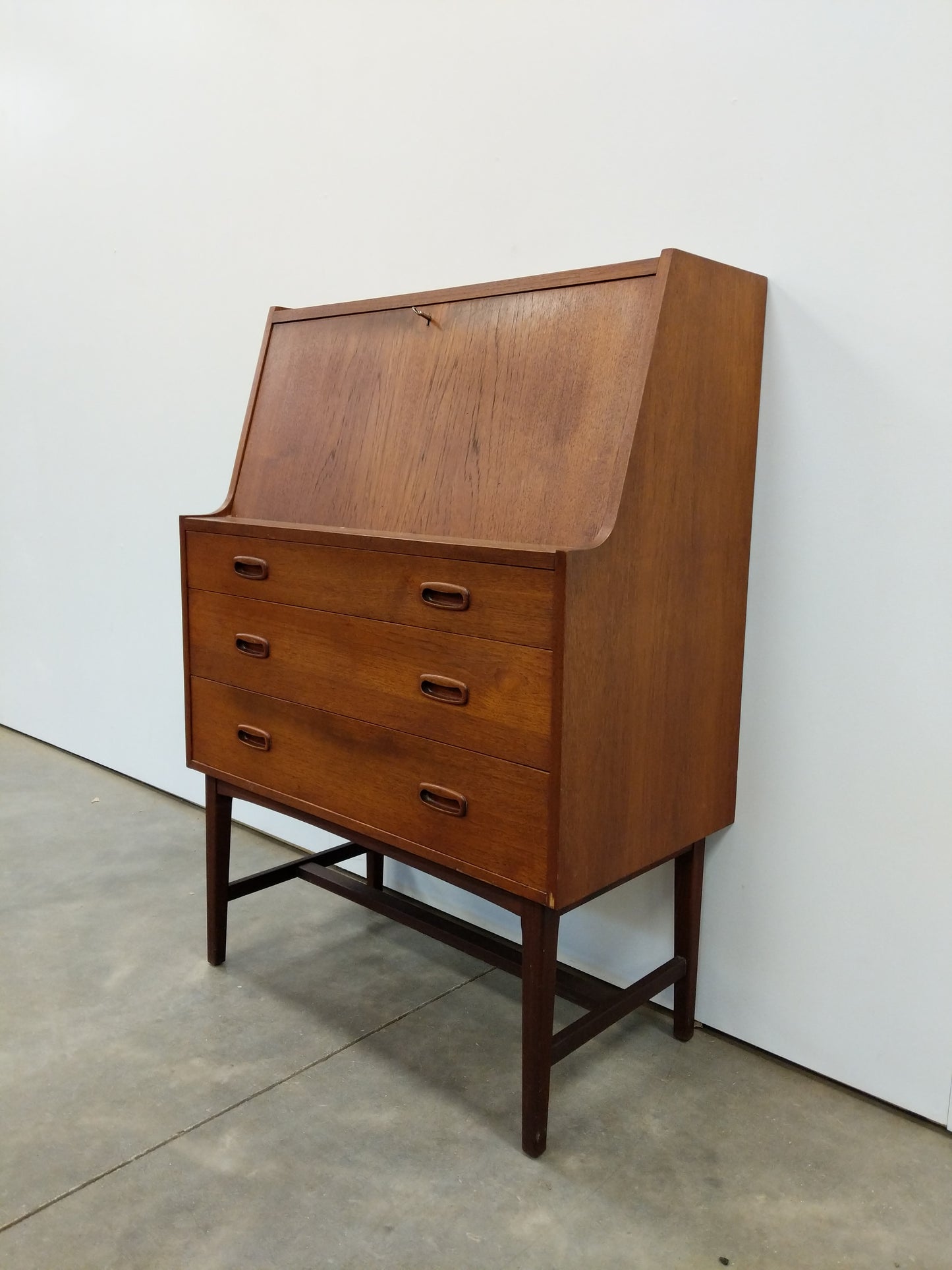 Vintage Mid Century Modern Teak Secretary Desk