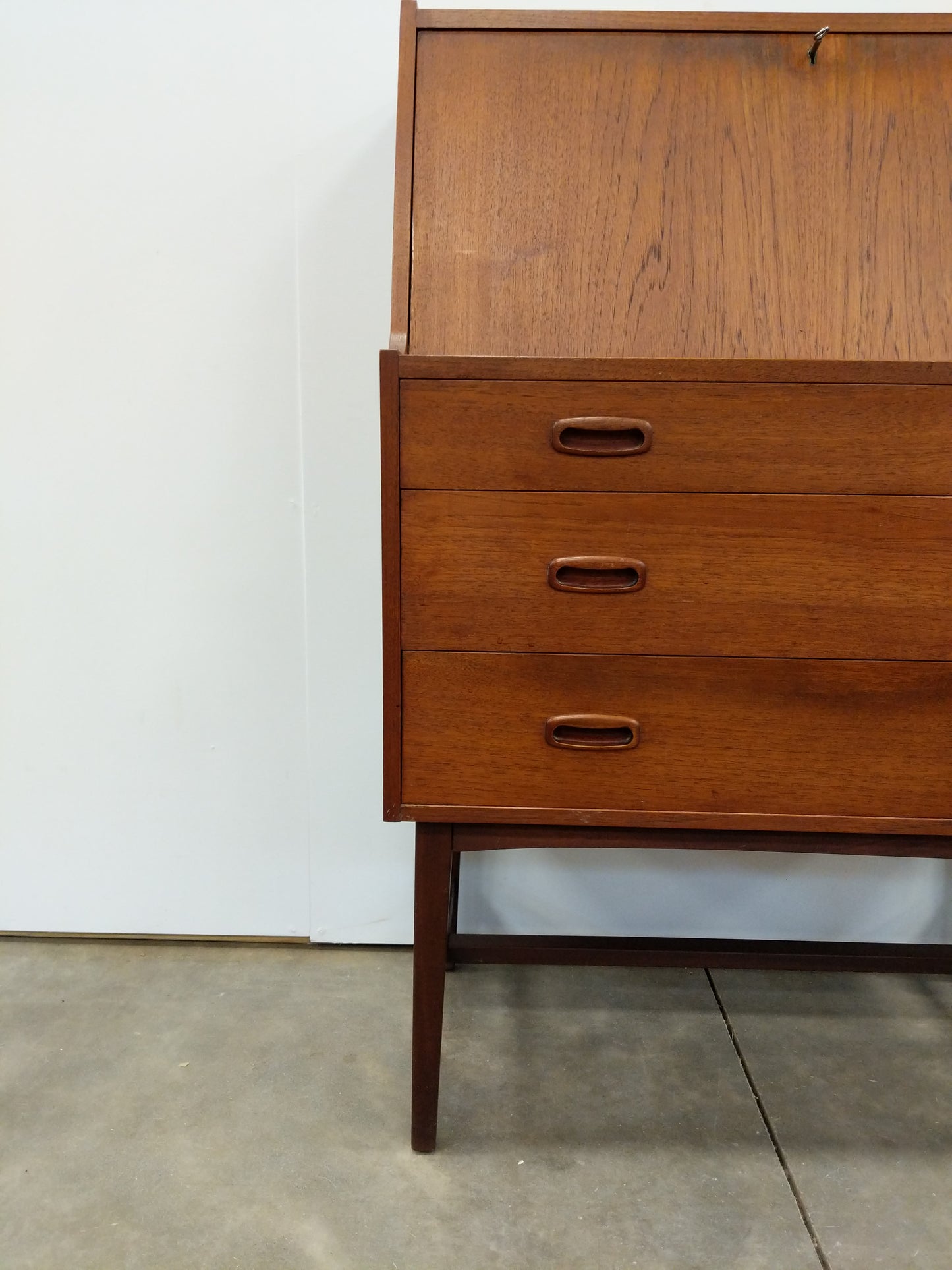 Vintage Mid Century Modern Teak Secretary Desk