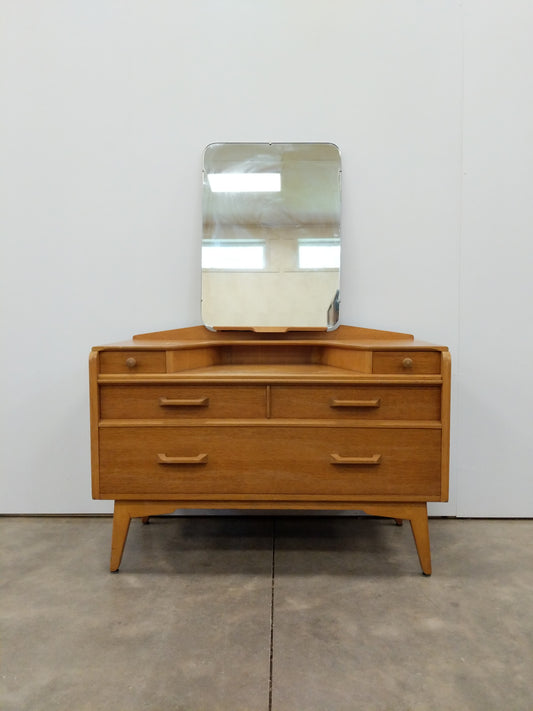 Vintage Mid Century Modern Oak Dressing Table with Mirror by G Plan