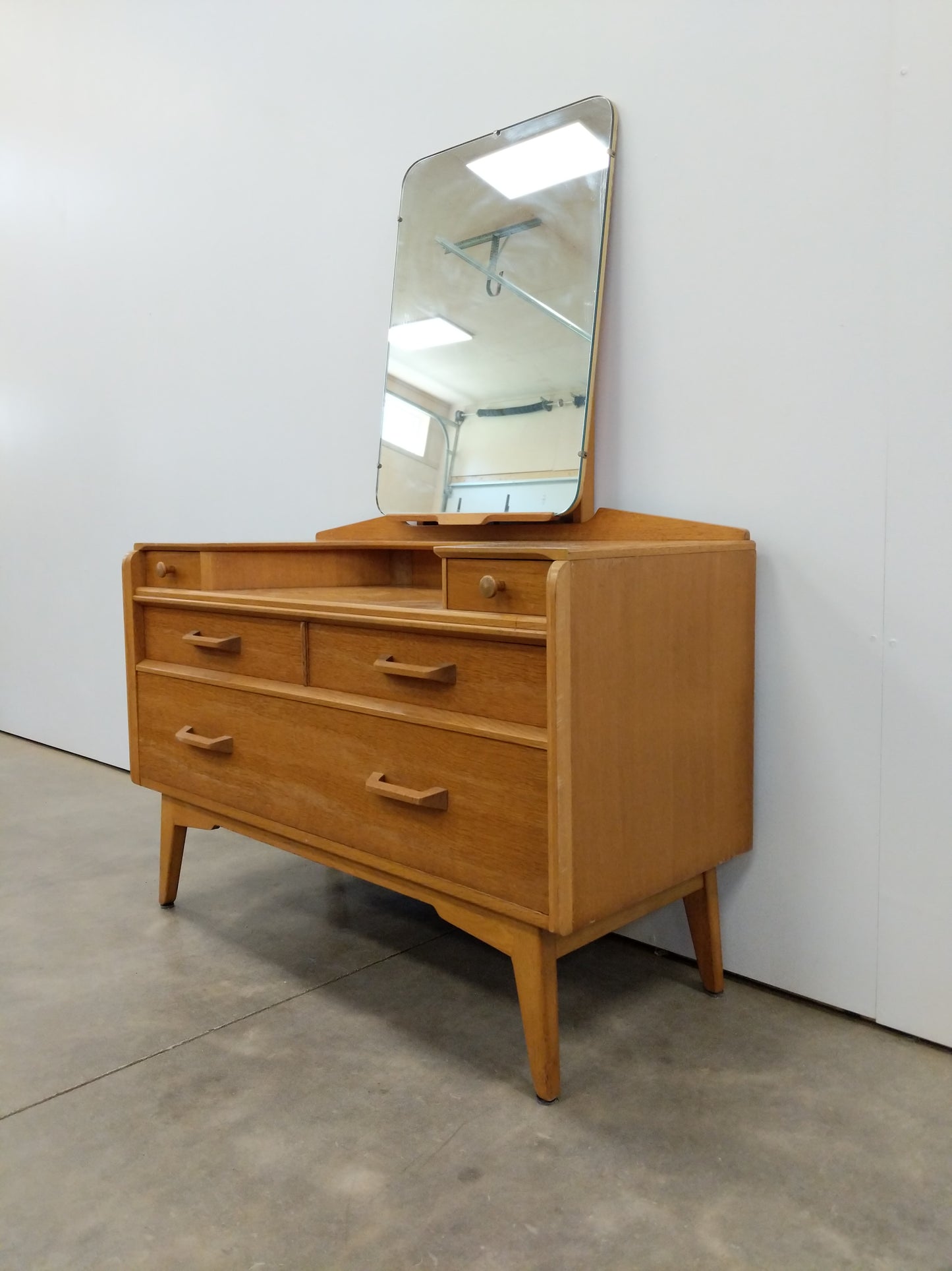Vintage Mid Century Modern Oak Dressing Table with Mirror by G Plan