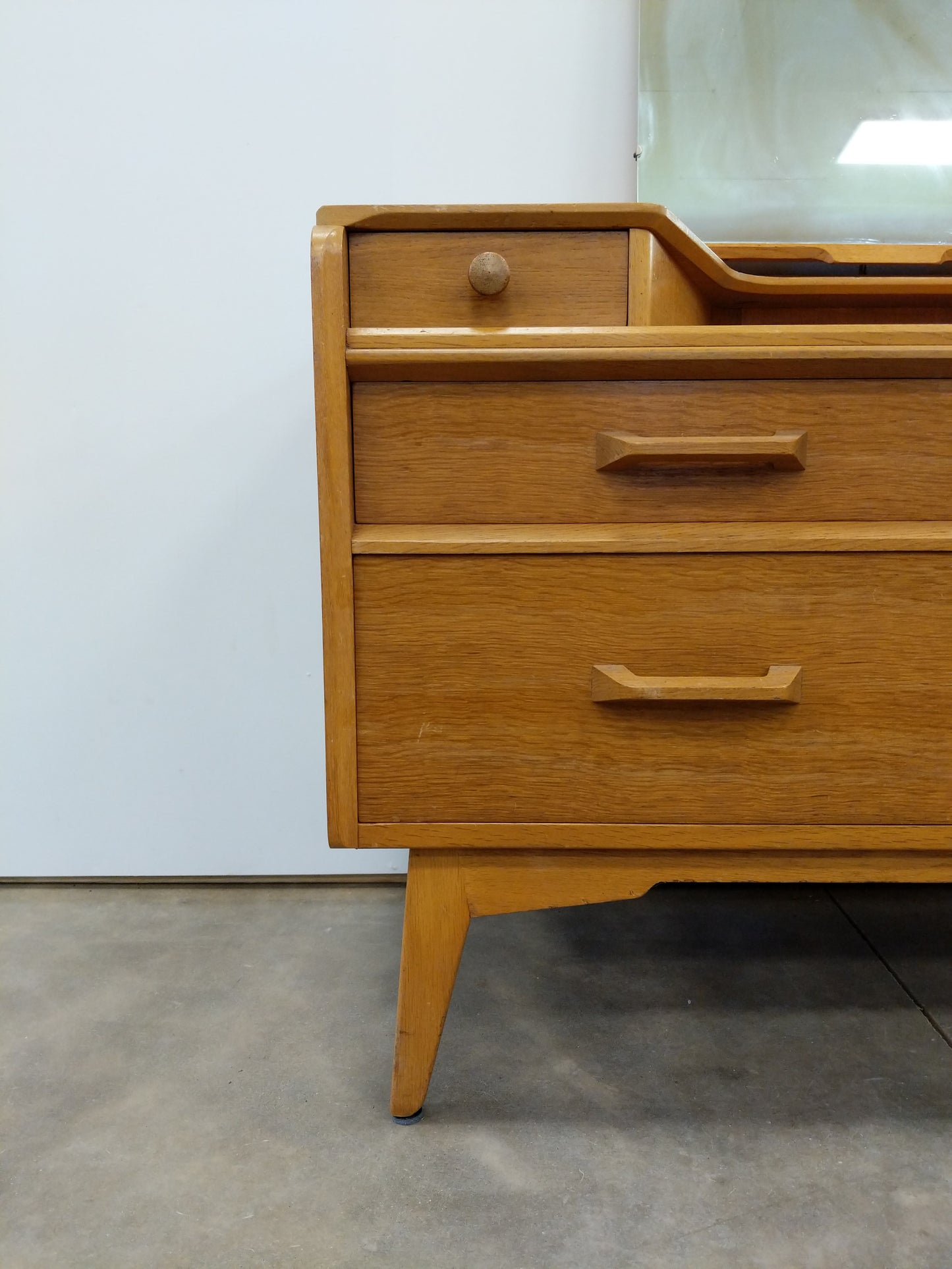 Vintage Mid Century Modern Oak Dressing Table with Mirror by G Plan