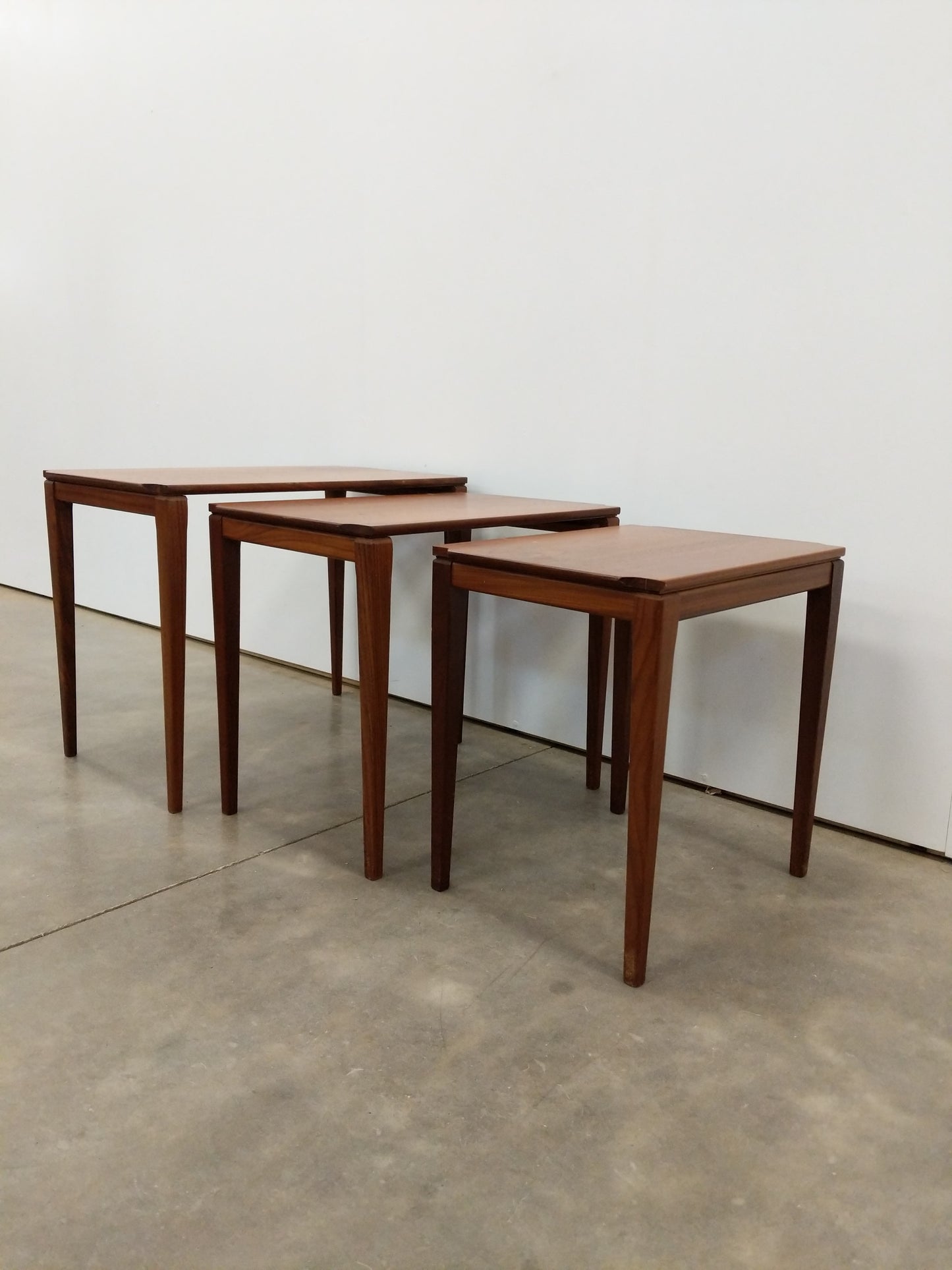 Set of Vintage Mid Century Modern Teak Nesting Tables by Richard Hornby