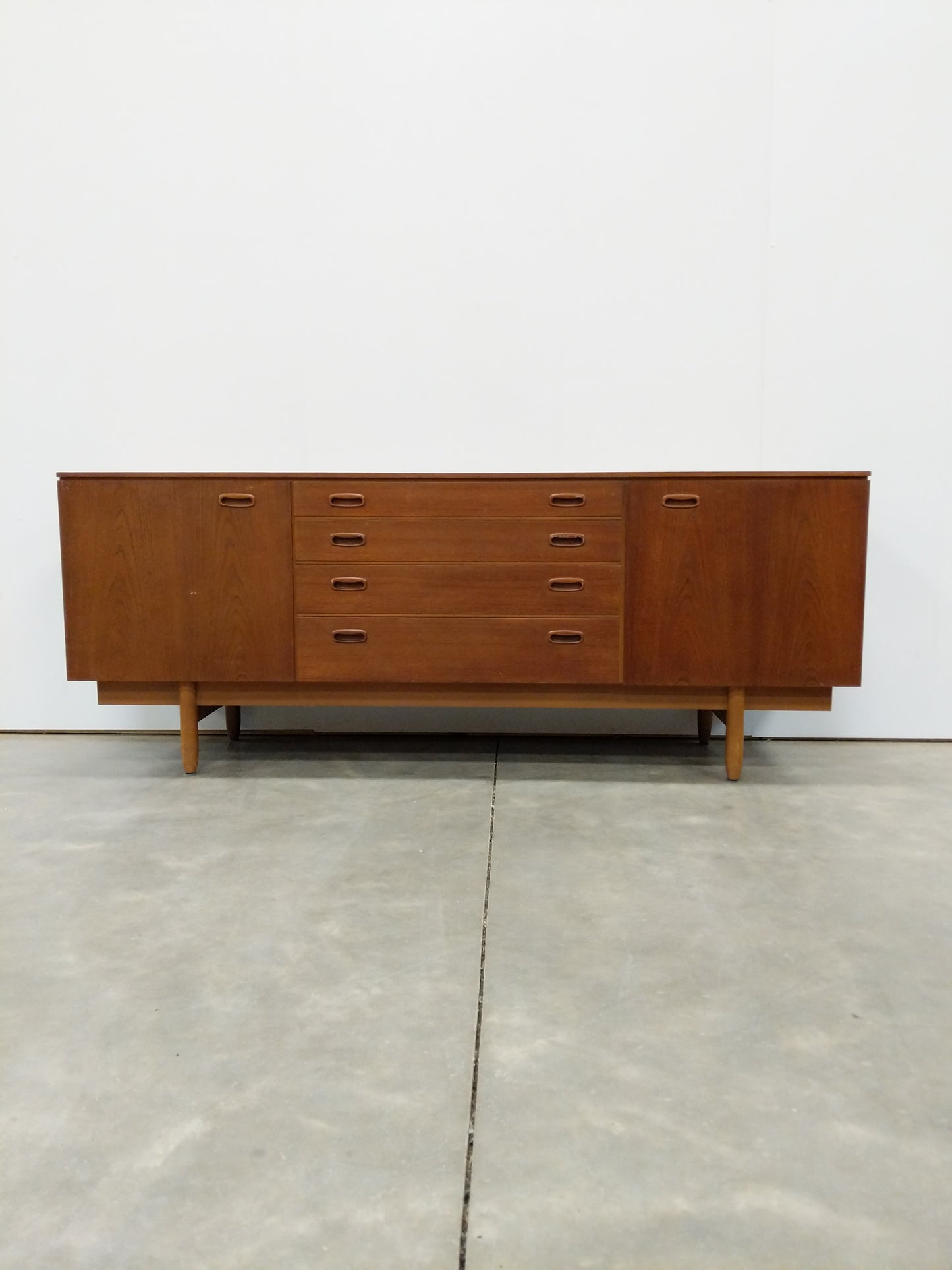Vintage Mid Century Modern Teak Credenza by Validity Furniture