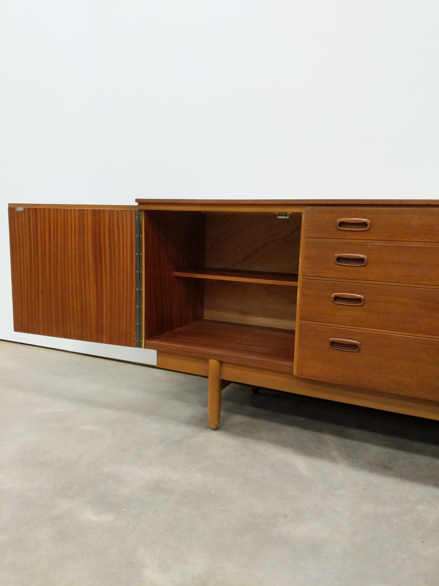 Vintage Mid Century Modern Teak Credenza by Validity Furniture