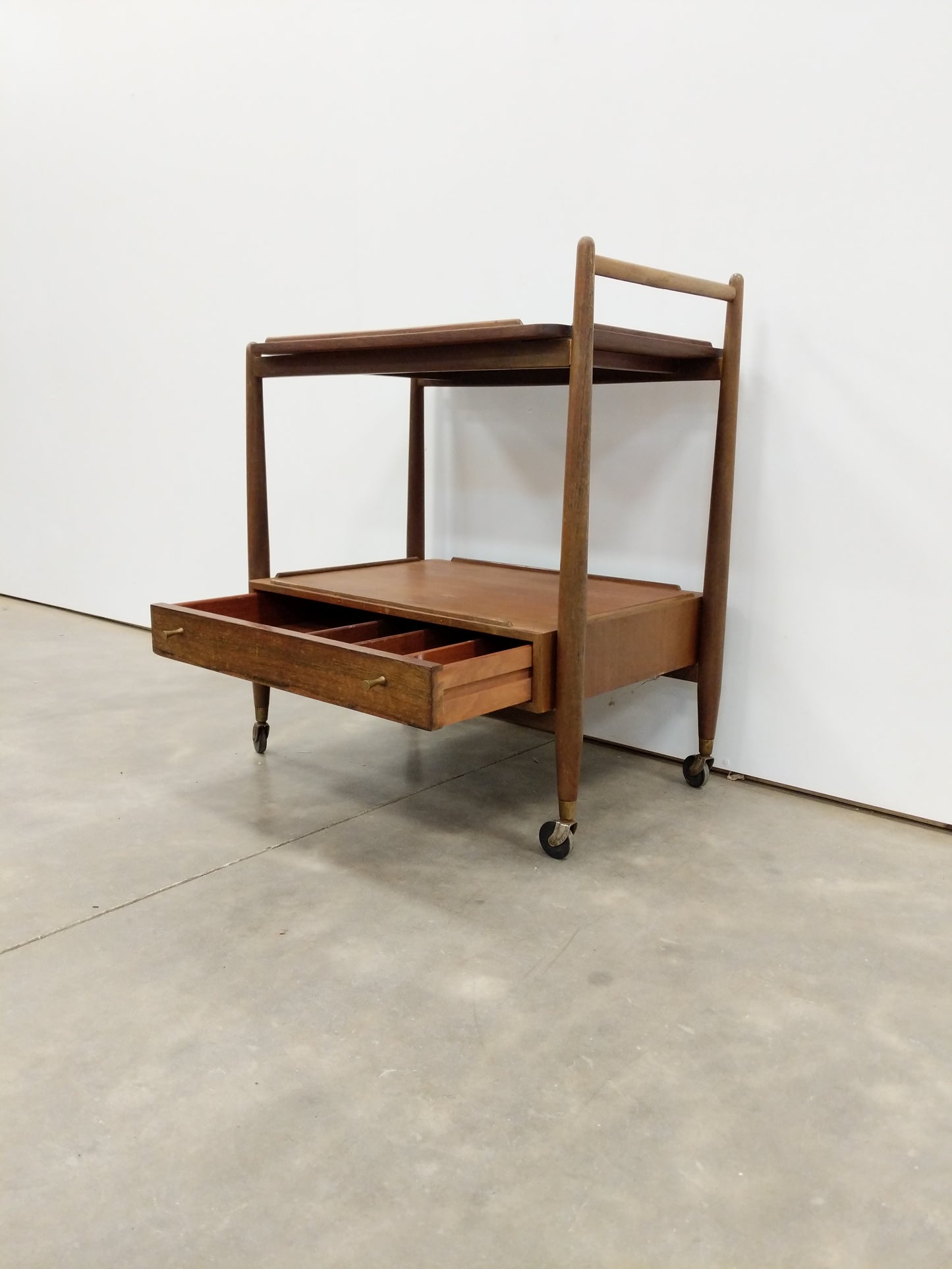 Vintage Mid Century Modern Teak Trolley / Cart by White & Newton