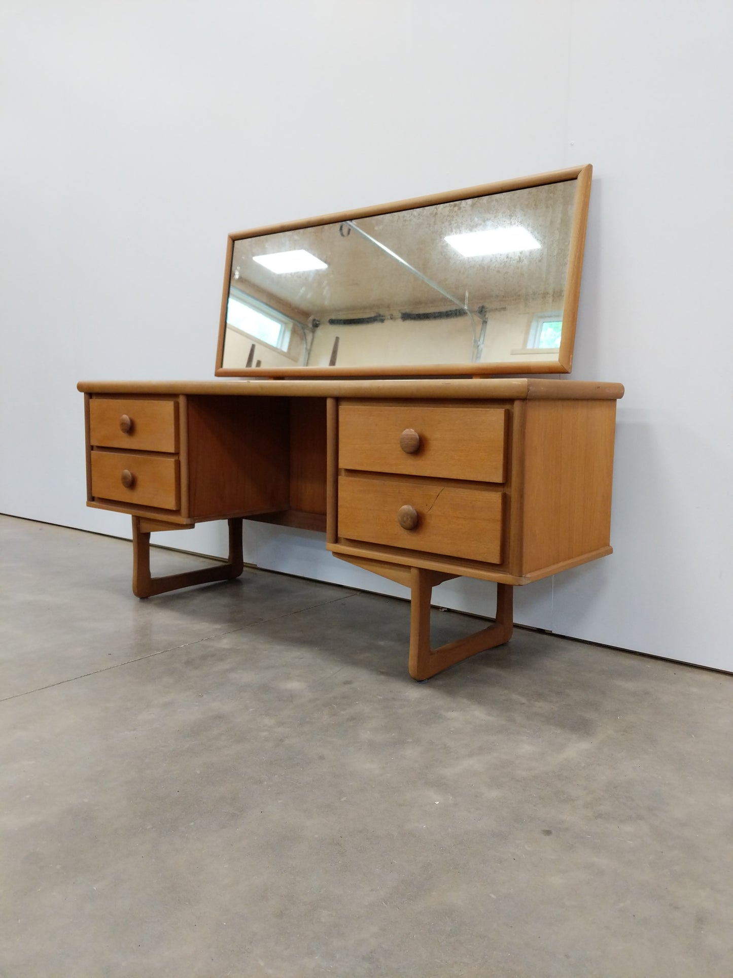 Vintage Mid Century Modern Teak Dressing Table / Desk